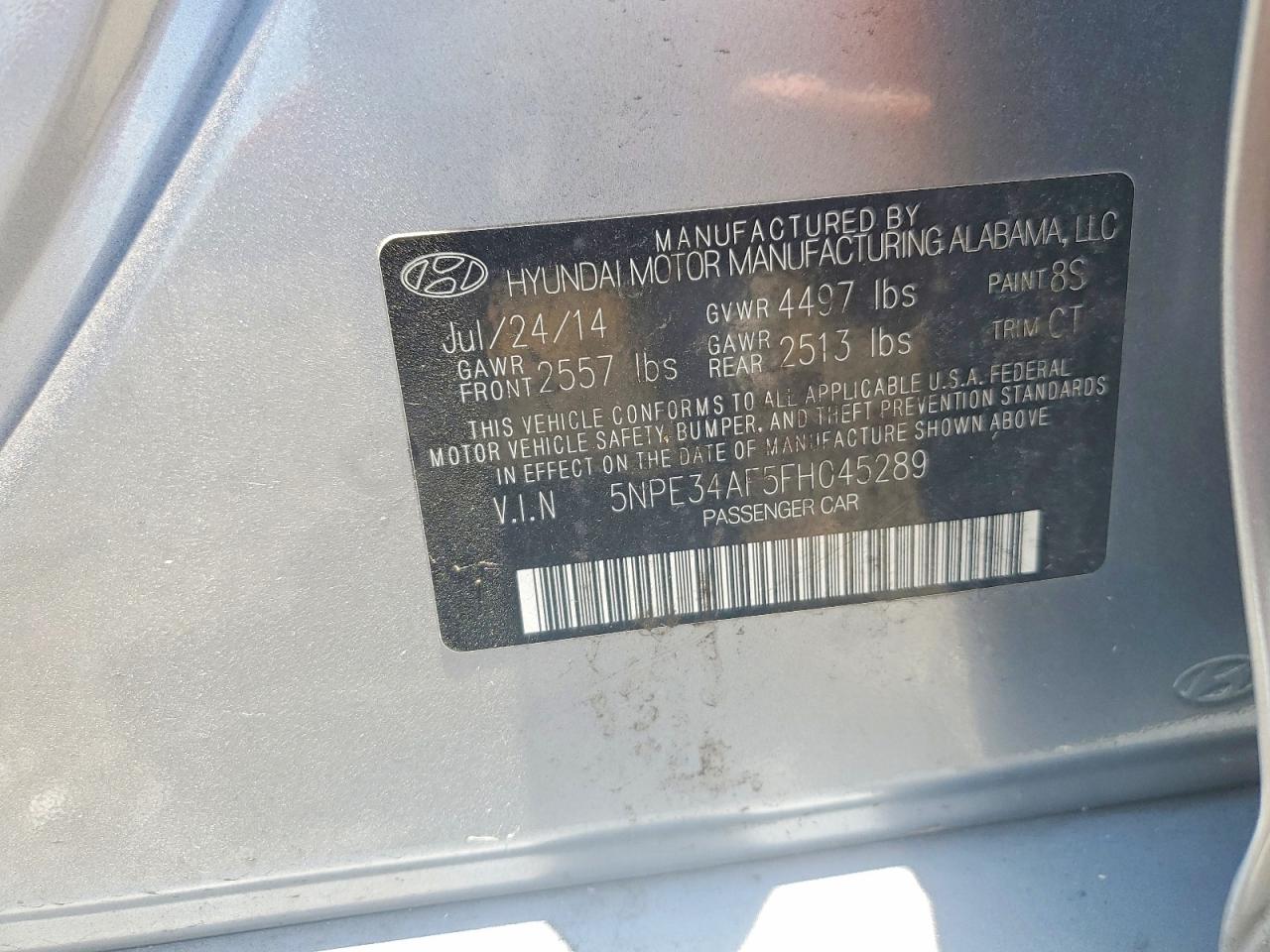 2015 Hyundai Sonata Limited Silver vin: 5NPE34AF5FH045289