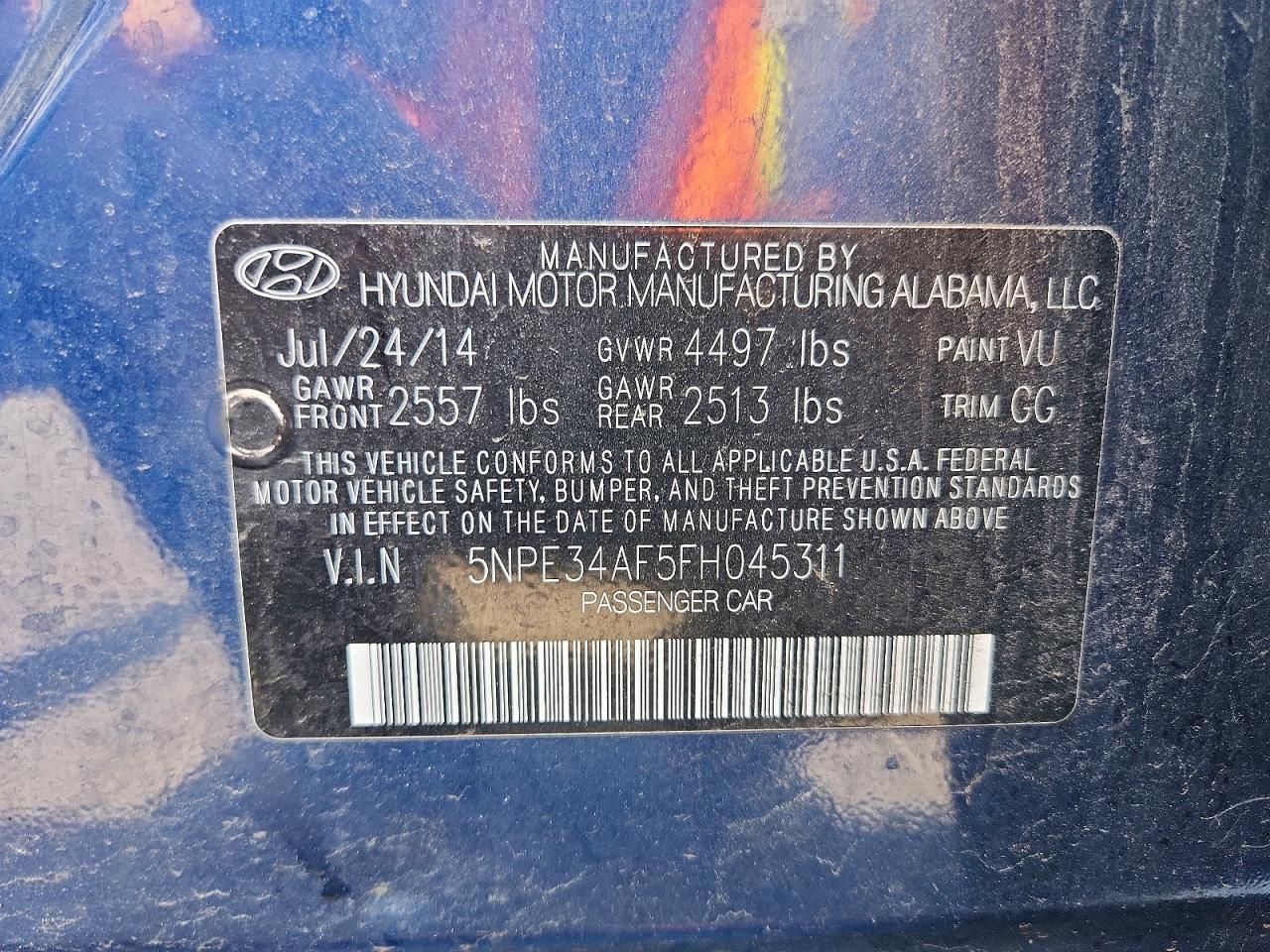 2015 Hyundai Sonata Limited Синий vin: 5NPE34AF5FH045311