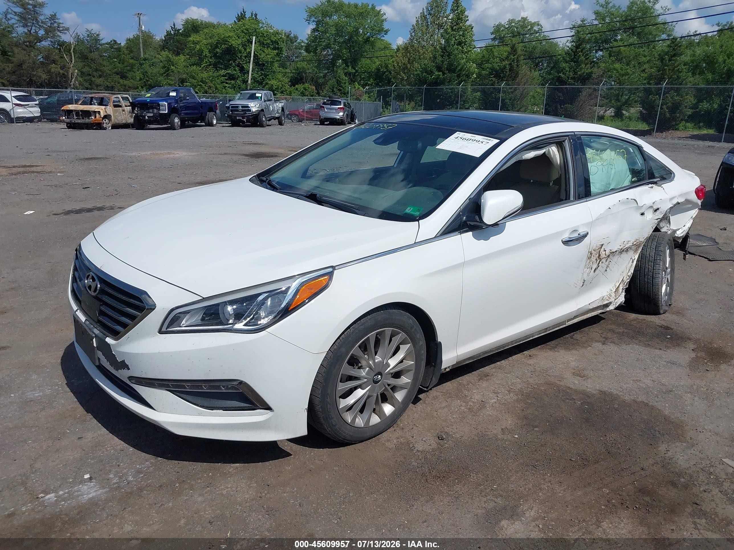 2015 Hyundai Sonata Limited White vin: 5NPE34AF5FH051058