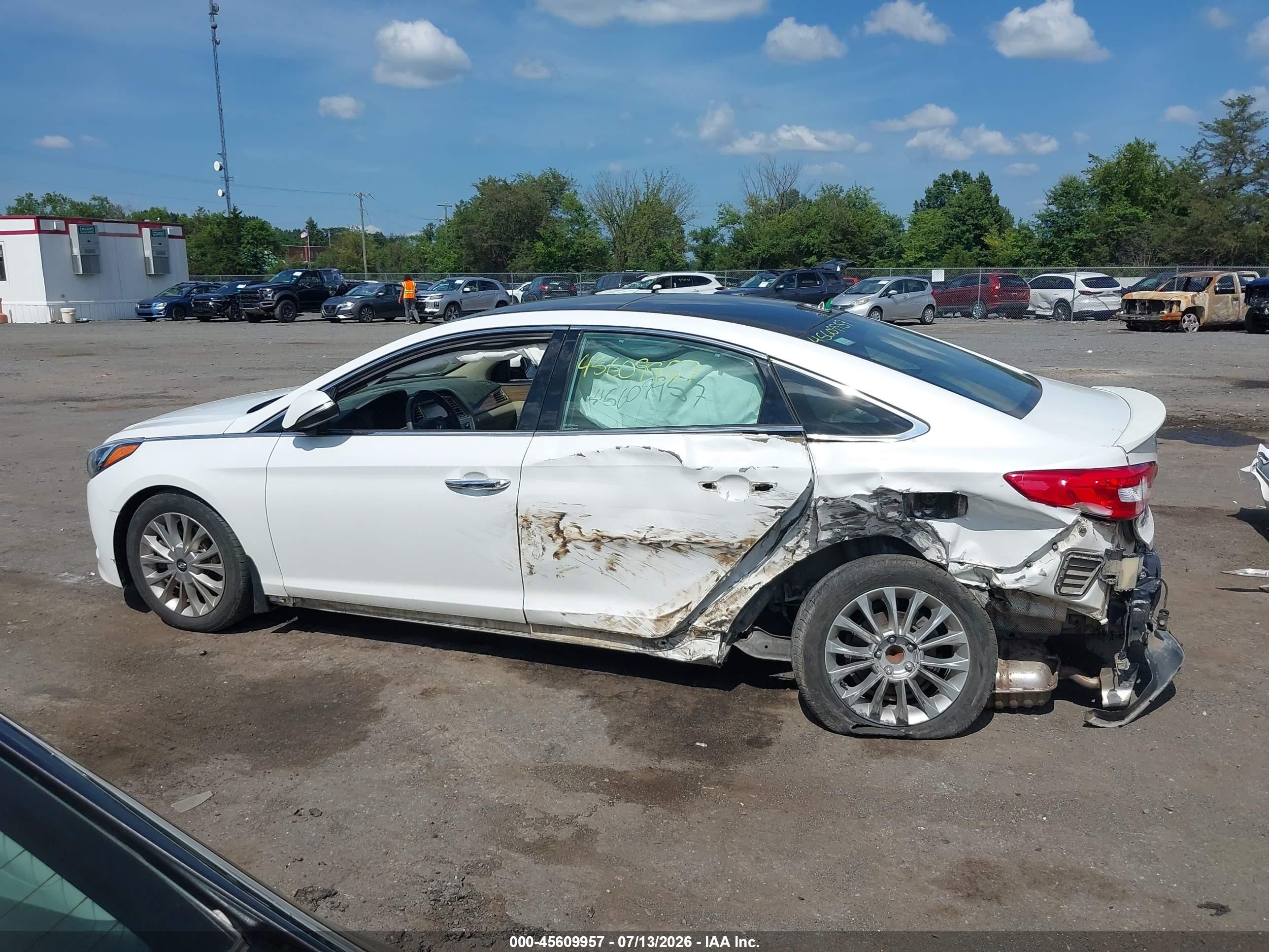 2015 Hyundai Sonata Limited White vin: 5NPE34AF5FH051058