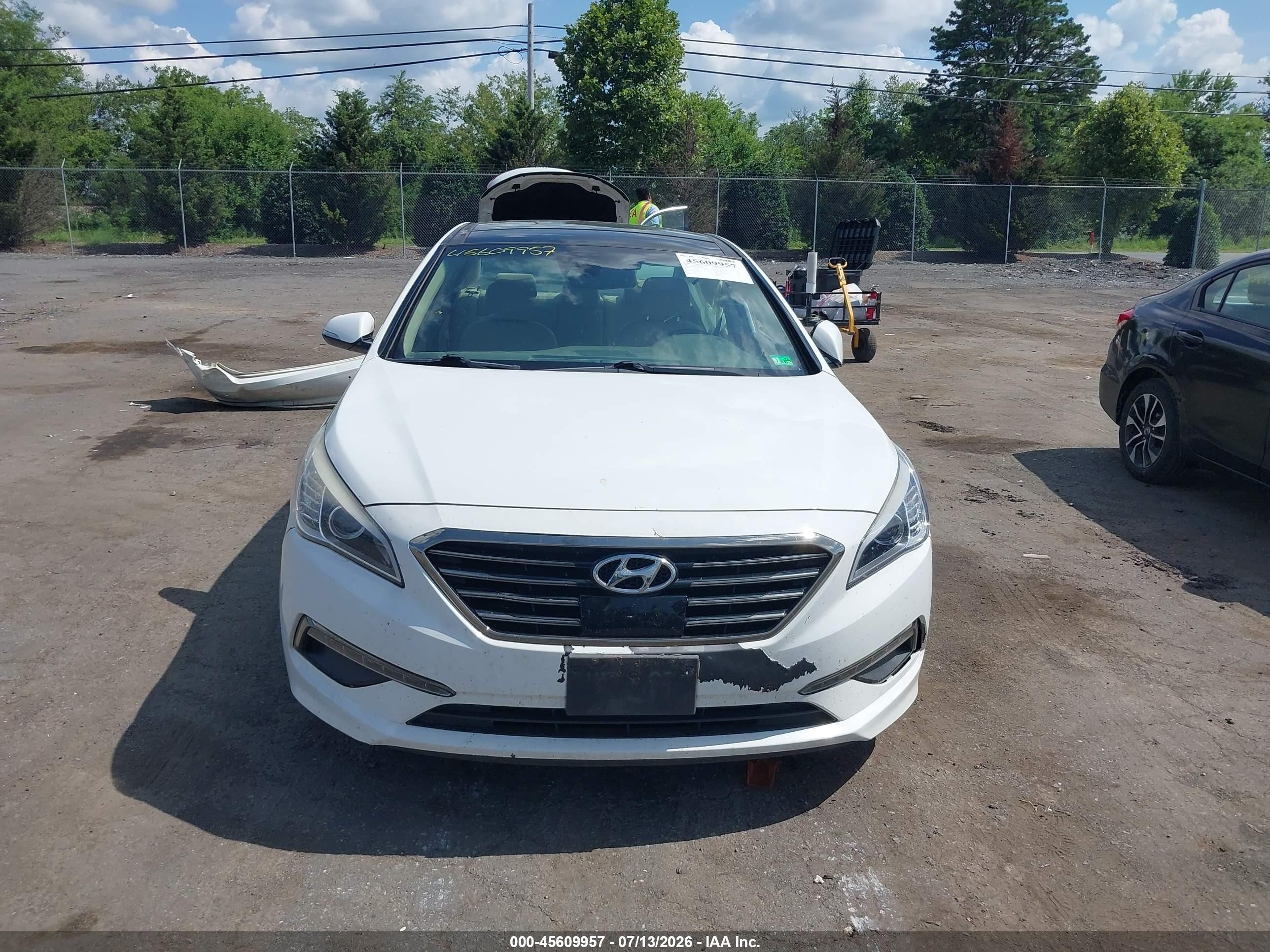 2015 Hyundai Sonata Limited White vin: 5NPE34AF5FH051058