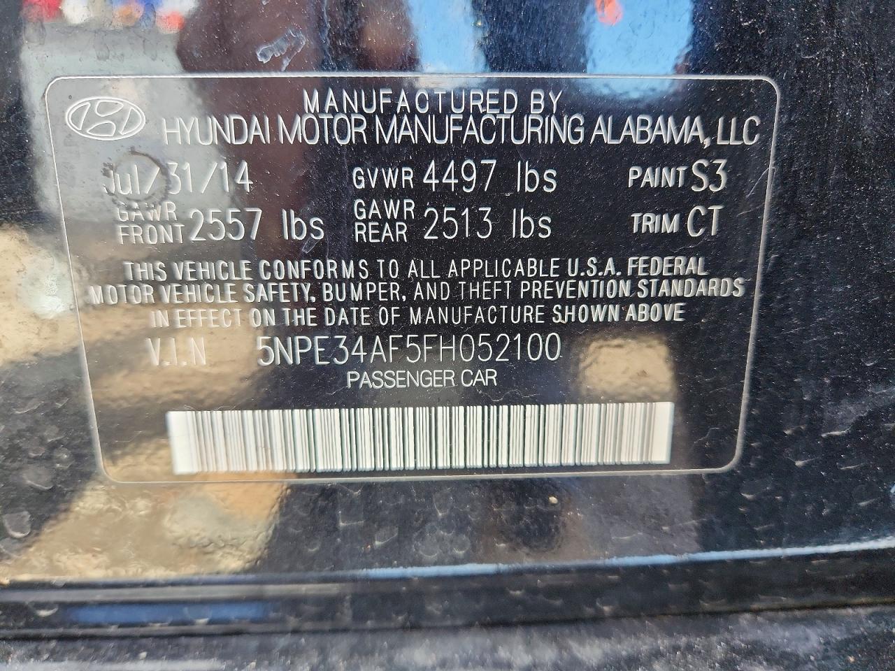 2015 Hyundai Sonata Limited Black vin: 5NPE34AF5FH052100