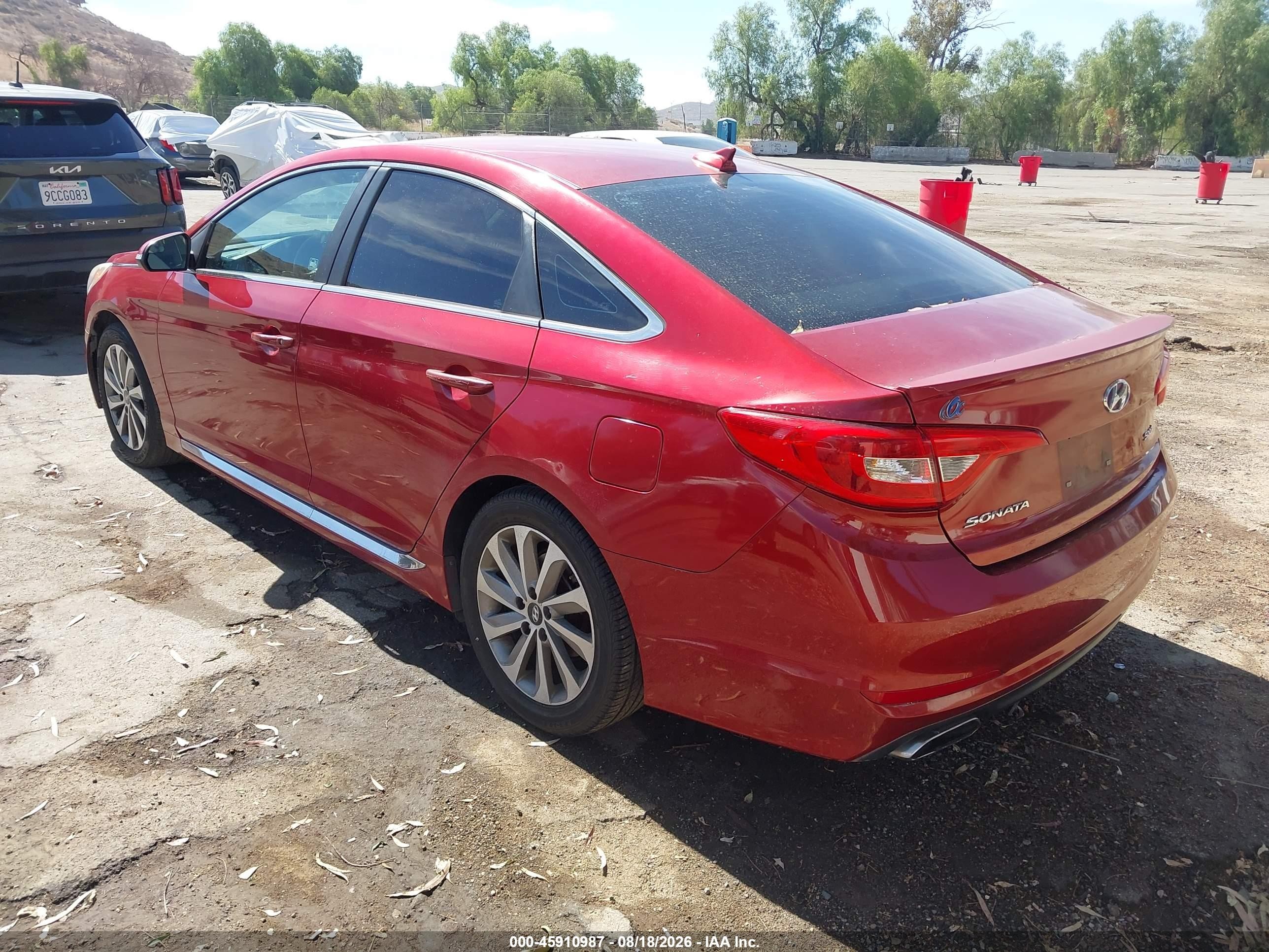 2015 Hyundai Sonata Sport Red vin: 5NPE34AF5FH053120