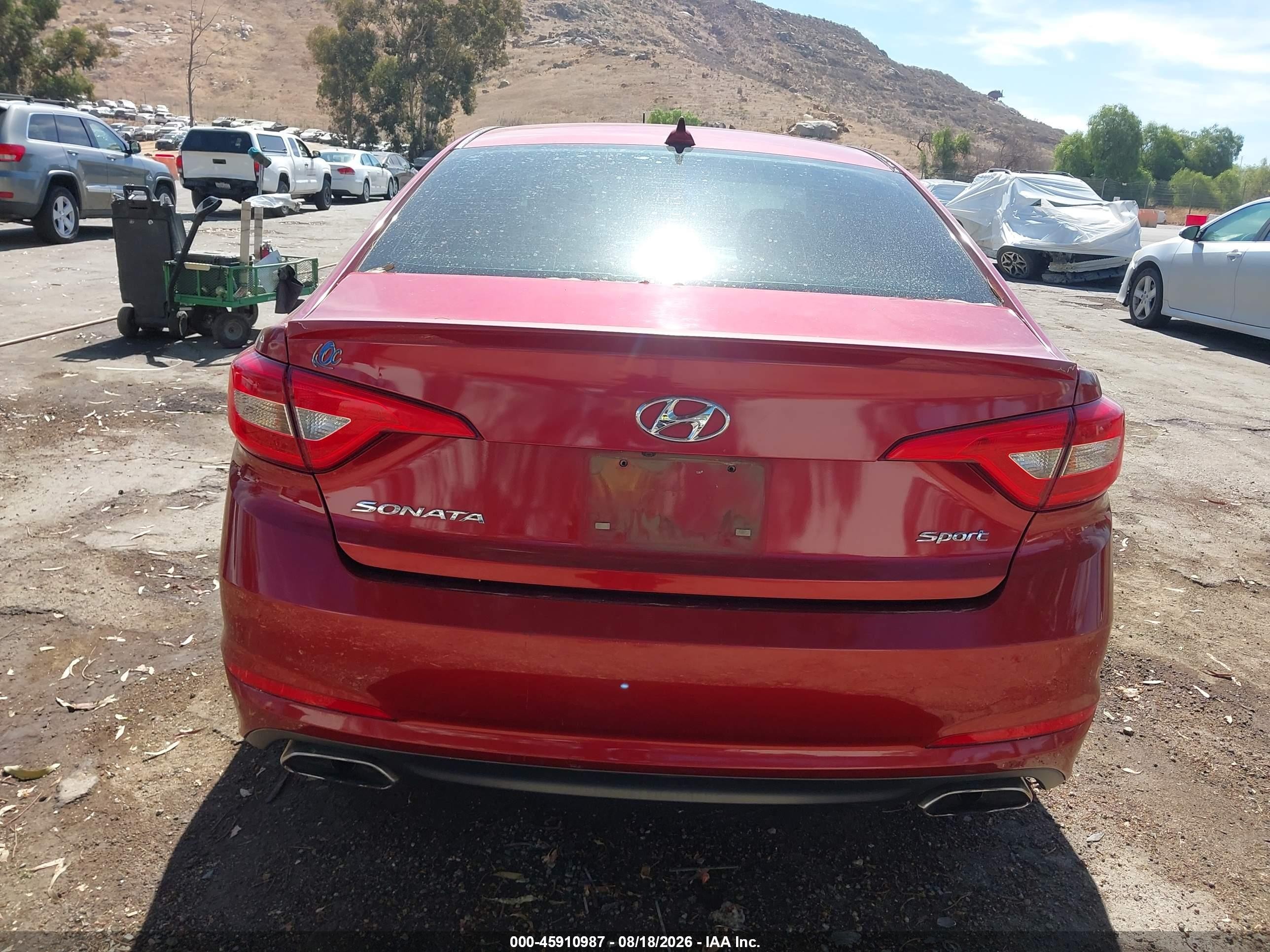 2015 Hyundai Sonata Sport Red vin: 5NPE34AF5FH053120