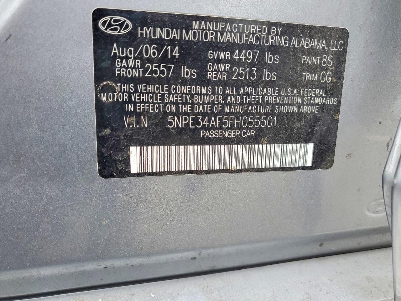 2015 Hyundai Sonata Sport Silver vin: 5NPE34AF5FH055501