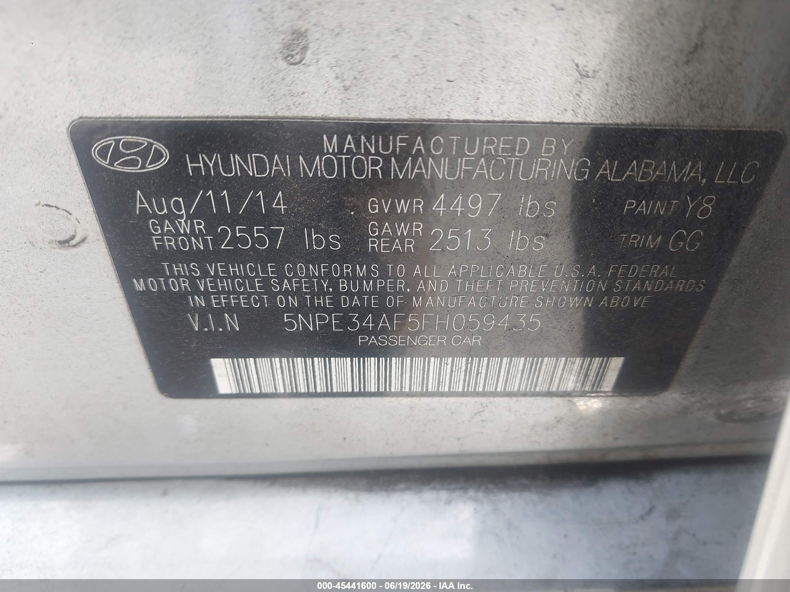 2015 Hyundai Sonata Sport Silver vin: 5NPE34AF5FH059435