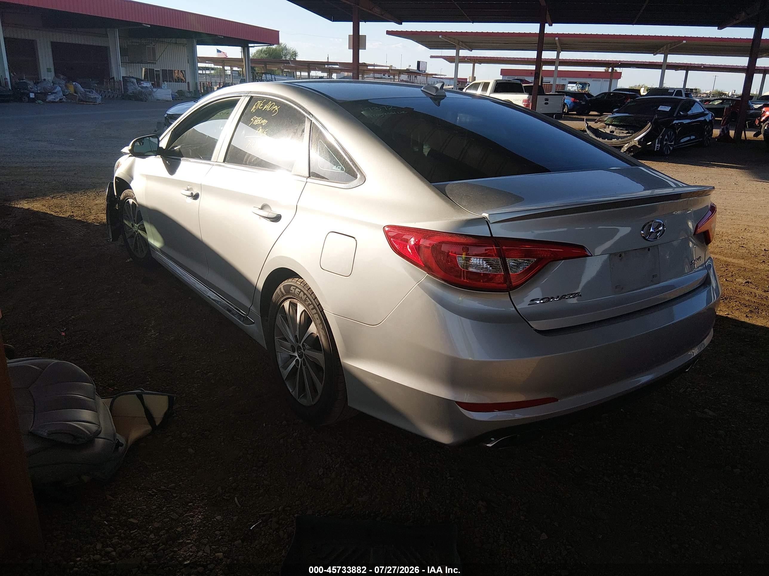2015 Hyundai Sonata Sport Silver vin: 5NPE34AF5FH079930