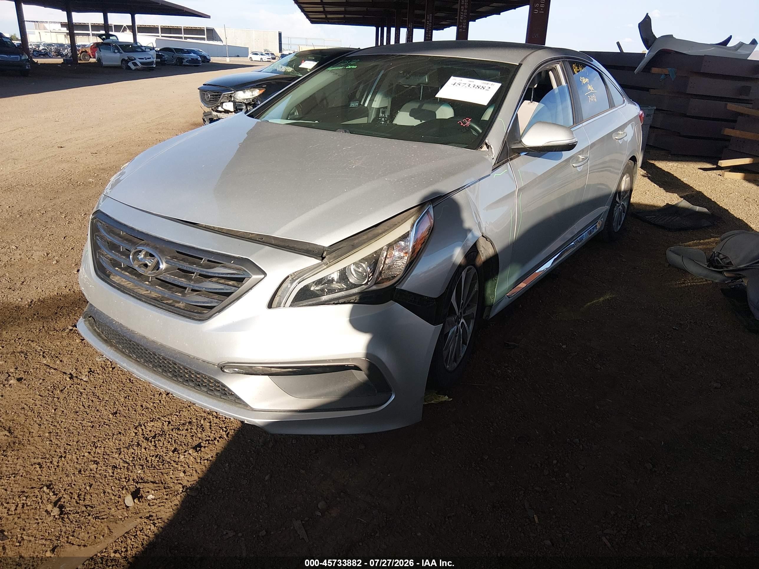 2015 Hyundai Sonata Sport Silver vin: 5NPE34AF5FH079930
