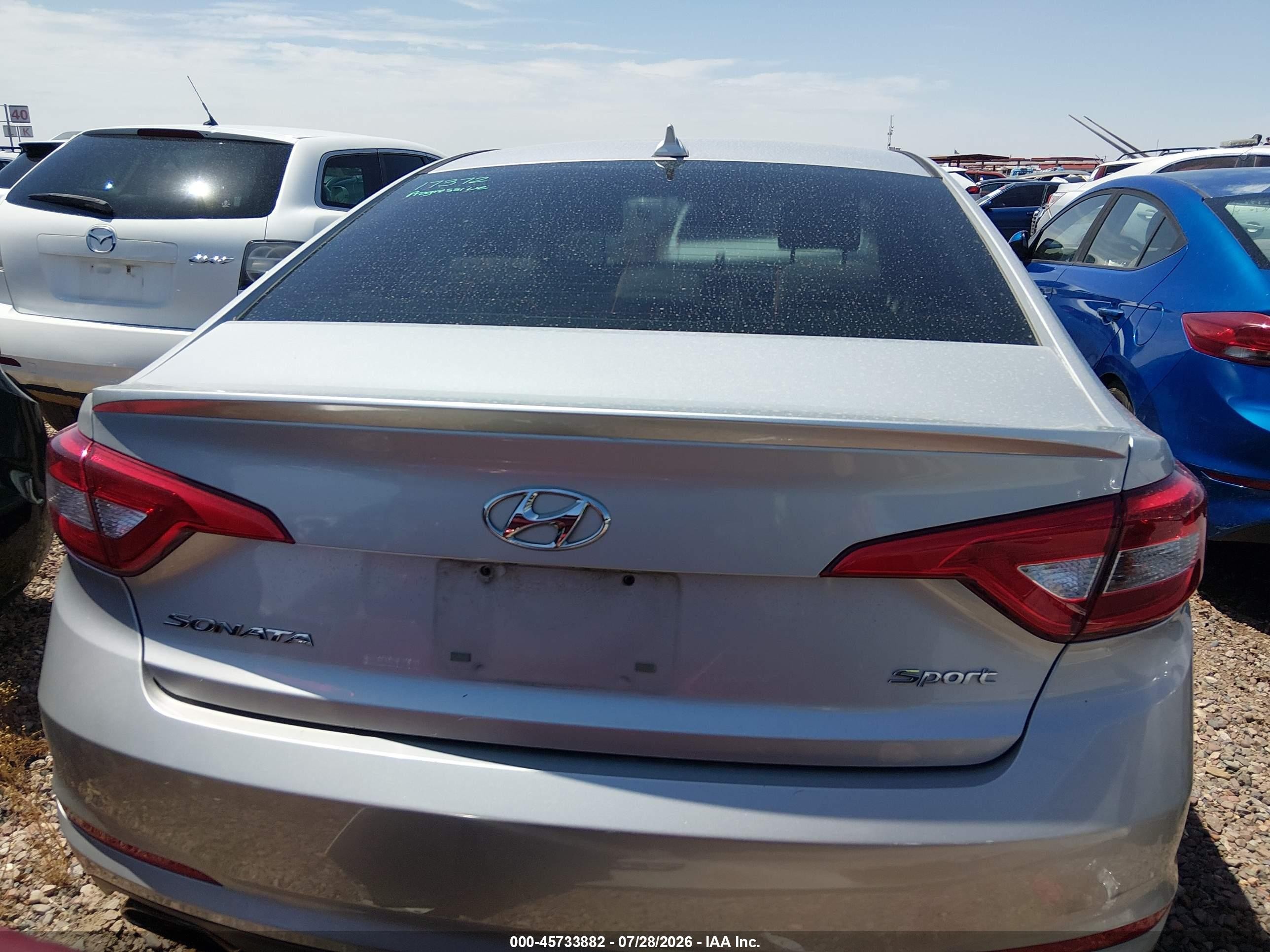 2015 Hyundai Sonata Sport Silver vin: 5NPE34AF5FH079930