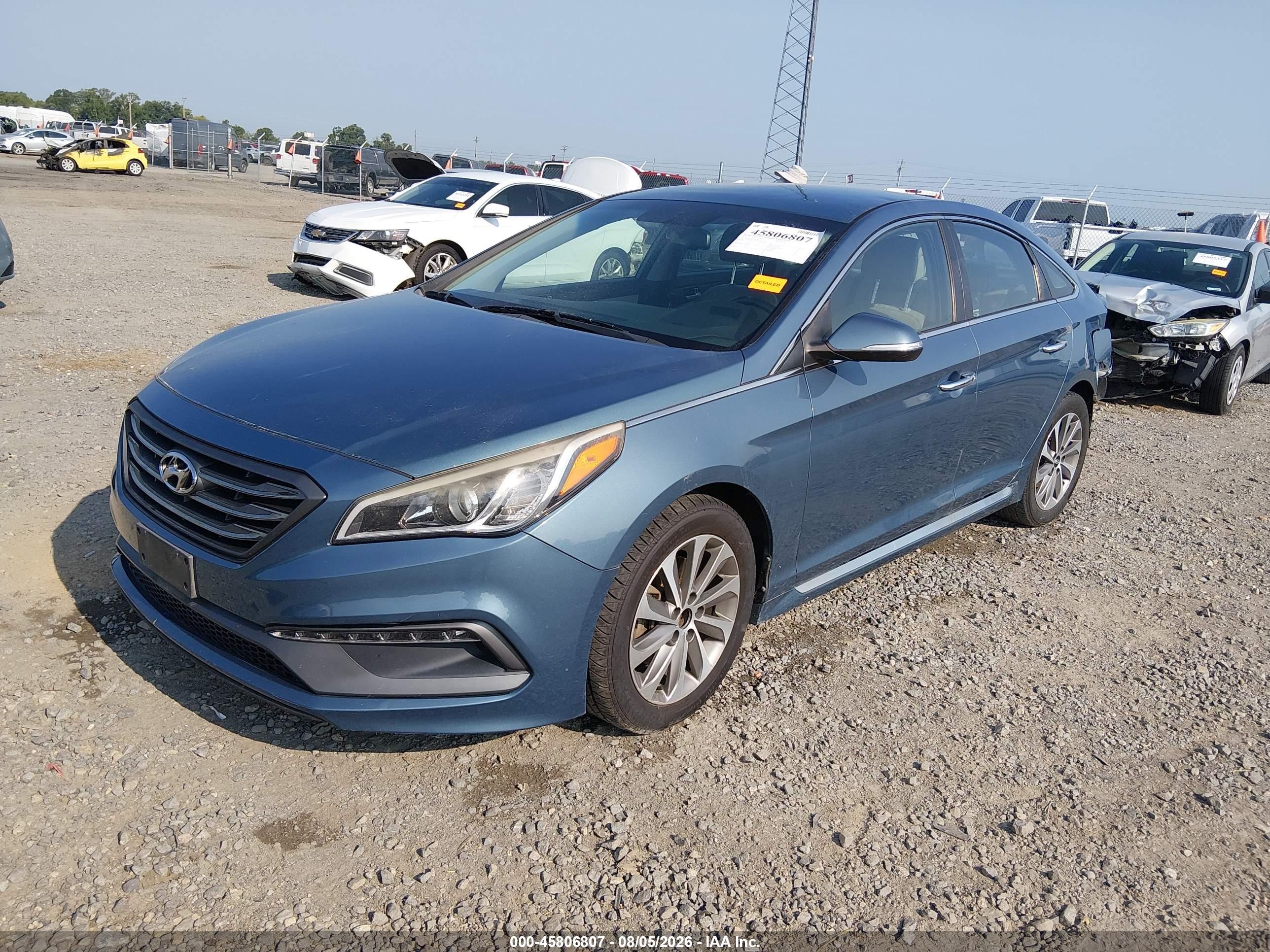 2015 Hyundai Sonata Sport Blue vin: 5NPE34AF5FH080110