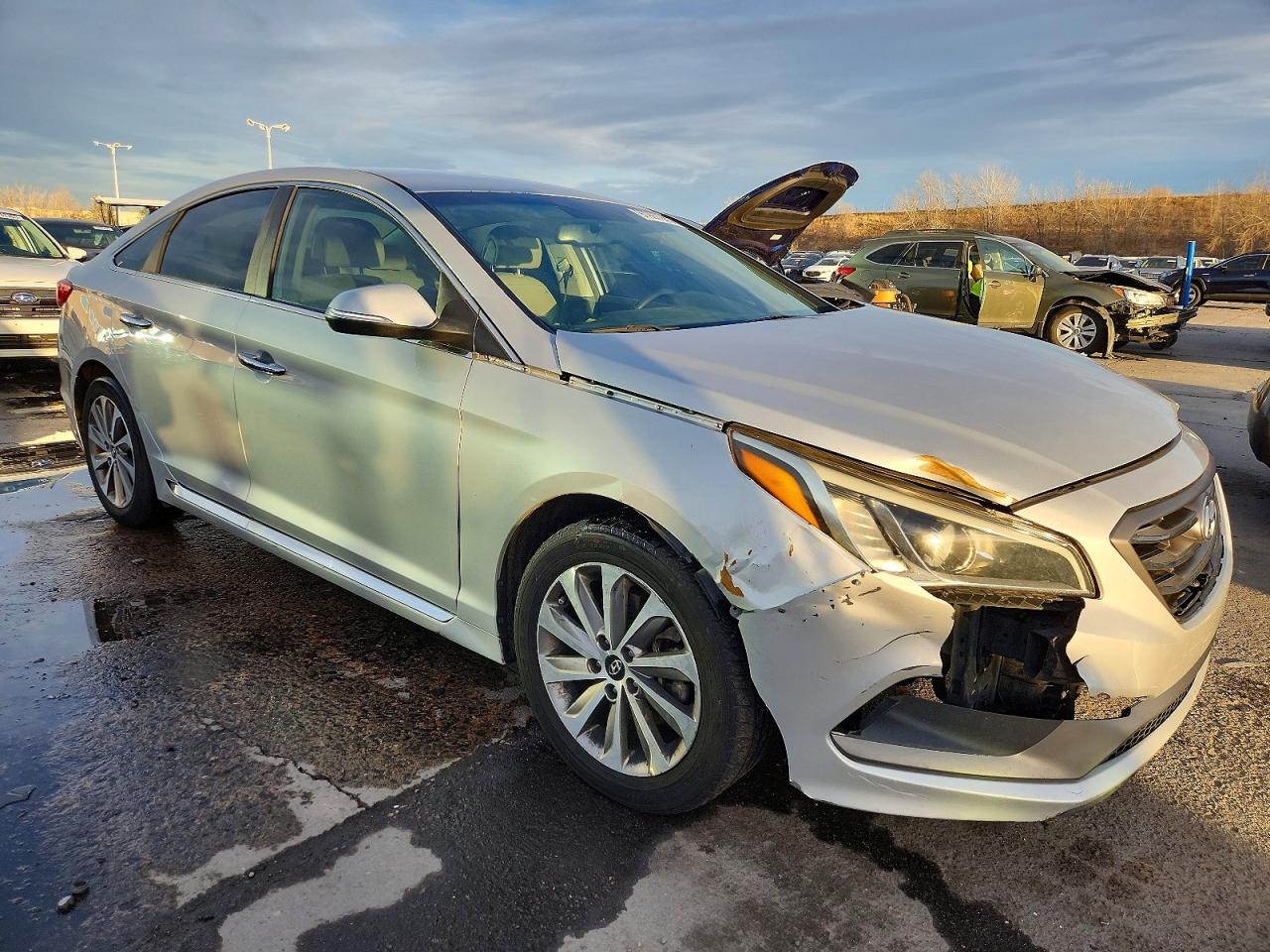 2015 Hyundai Sonata Sport Silver vin: 5NPE34AF5FH080298