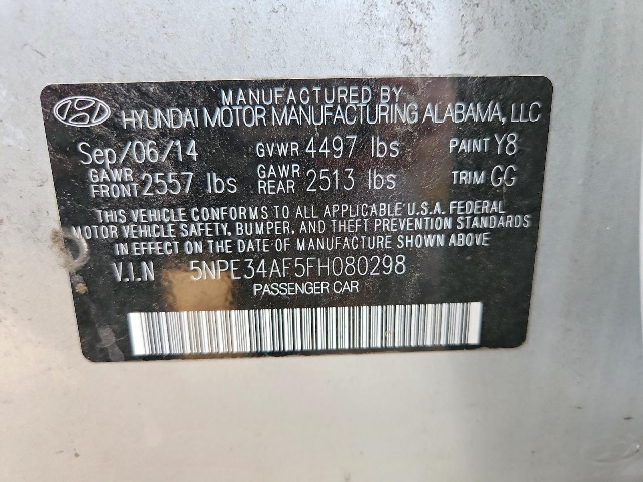 2015 Hyundai Sonata Sport Silver vin: 5NPE34AF5FH080298