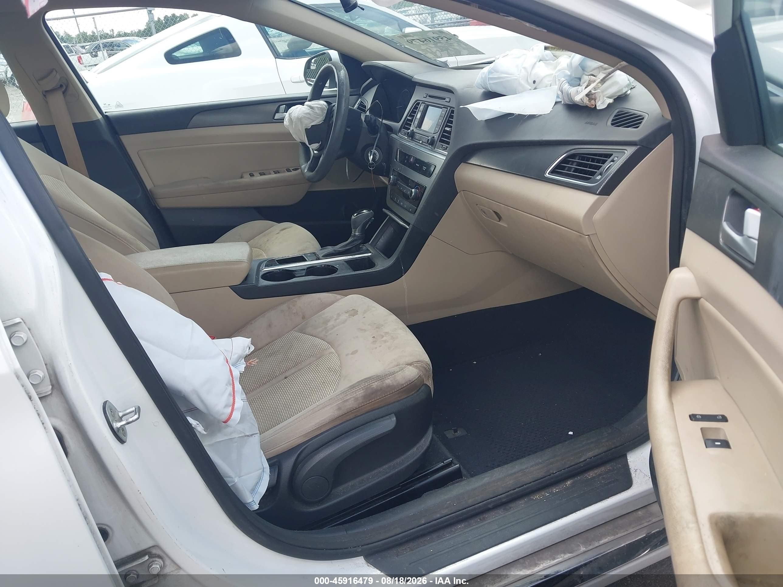 2015 Hyundai Sonata Sport White vin: 5NPE34AF5FH083847