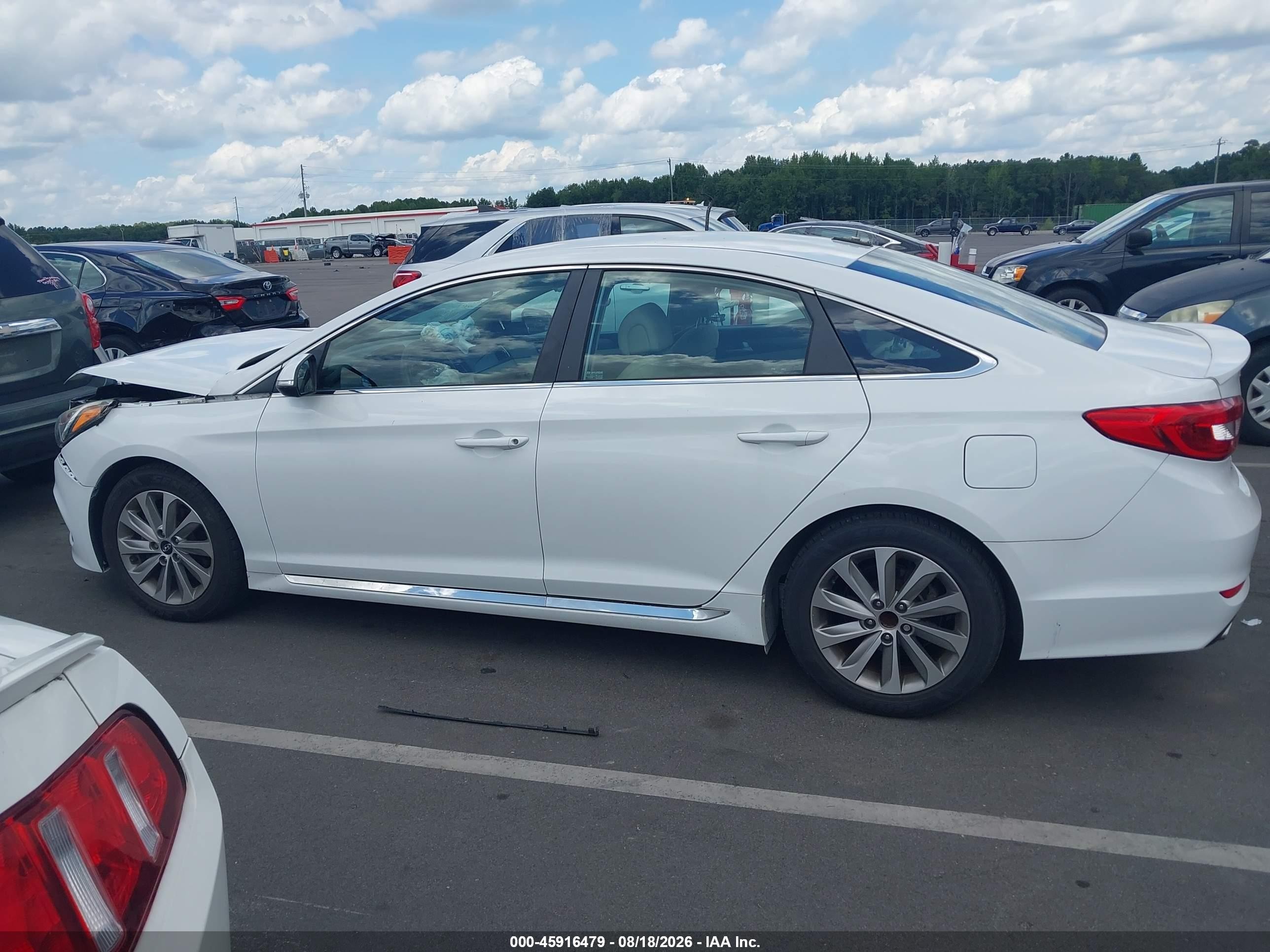 2015 Hyundai Sonata Sport White vin: 5NPE34AF5FH083847