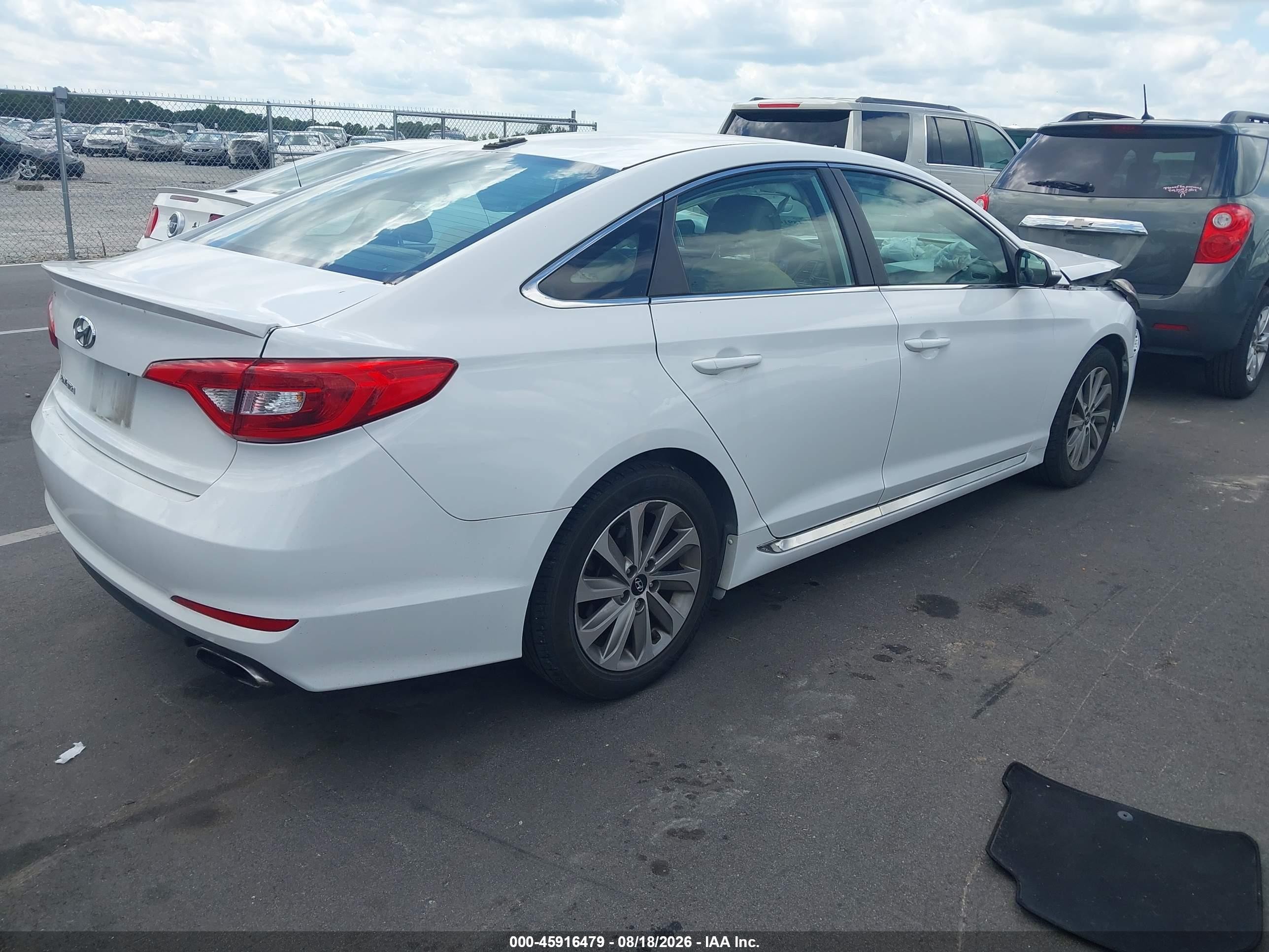 2015 Hyundai Sonata Sport White vin: 5NPE34AF5FH083847