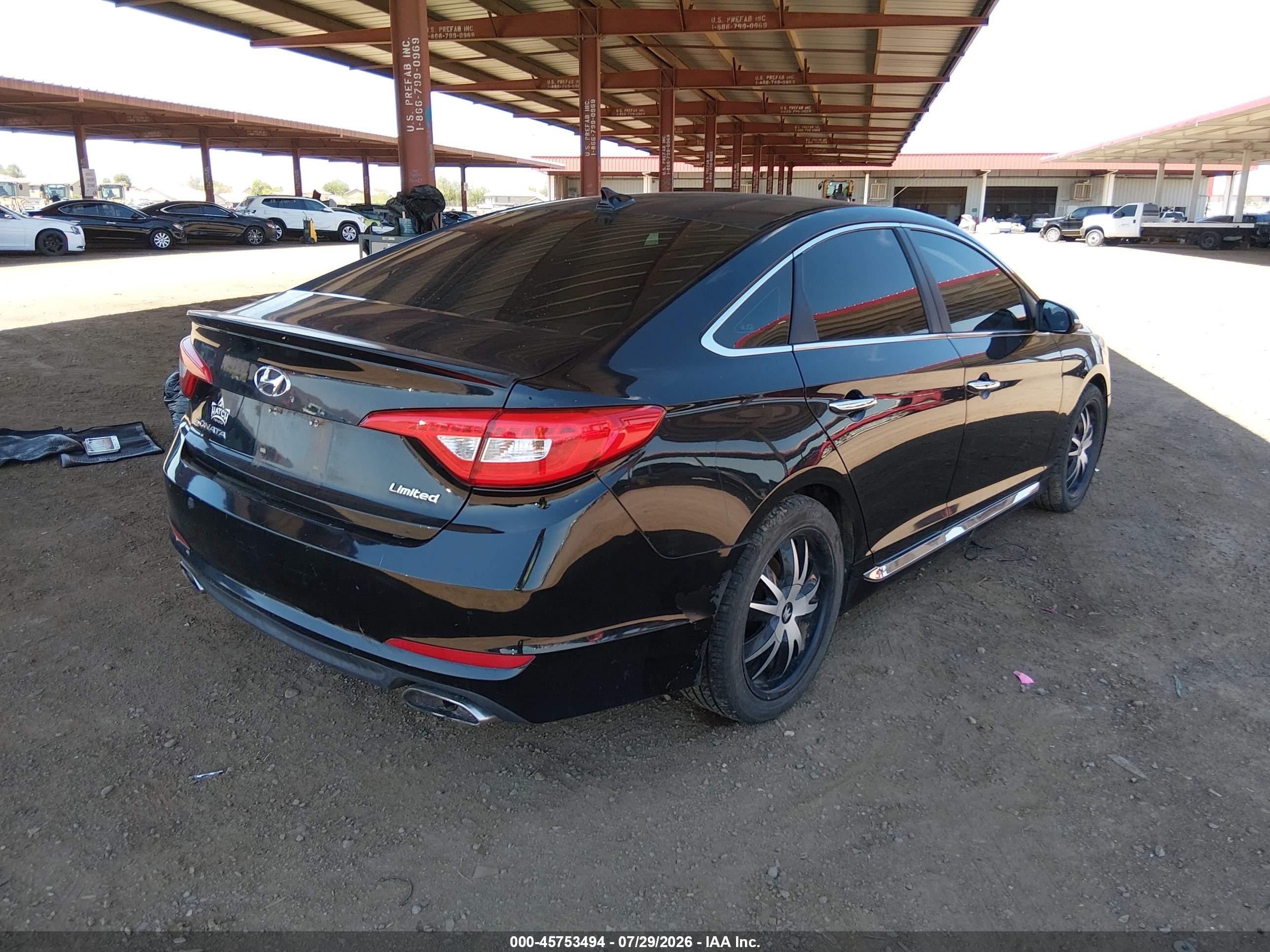 2015 Hyundai Sonata Limited Черный vin: 5NPE34AF5FH086909