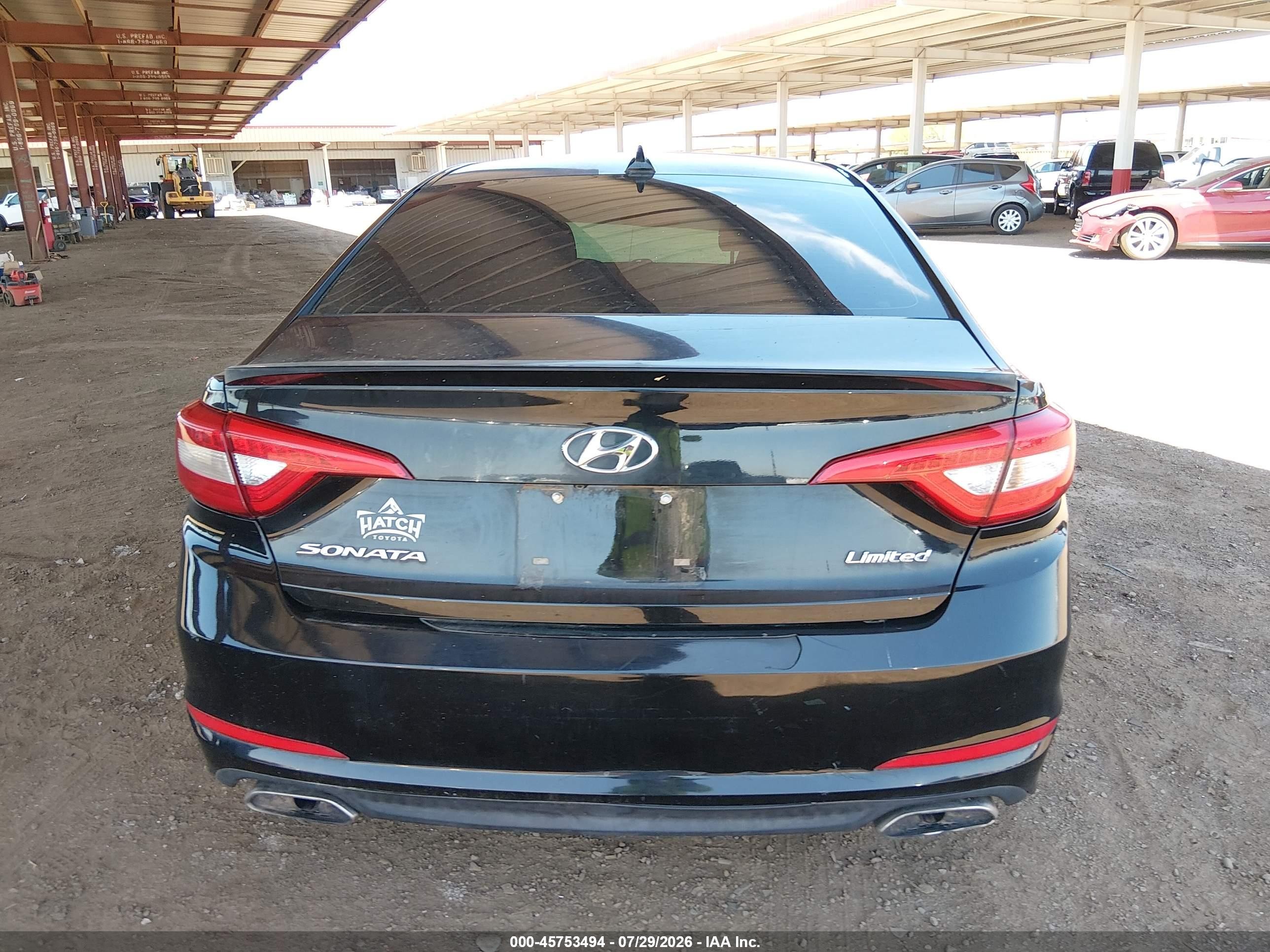 2015 Hyundai Sonata Limited Черный vin: 5NPE34AF5FH086909