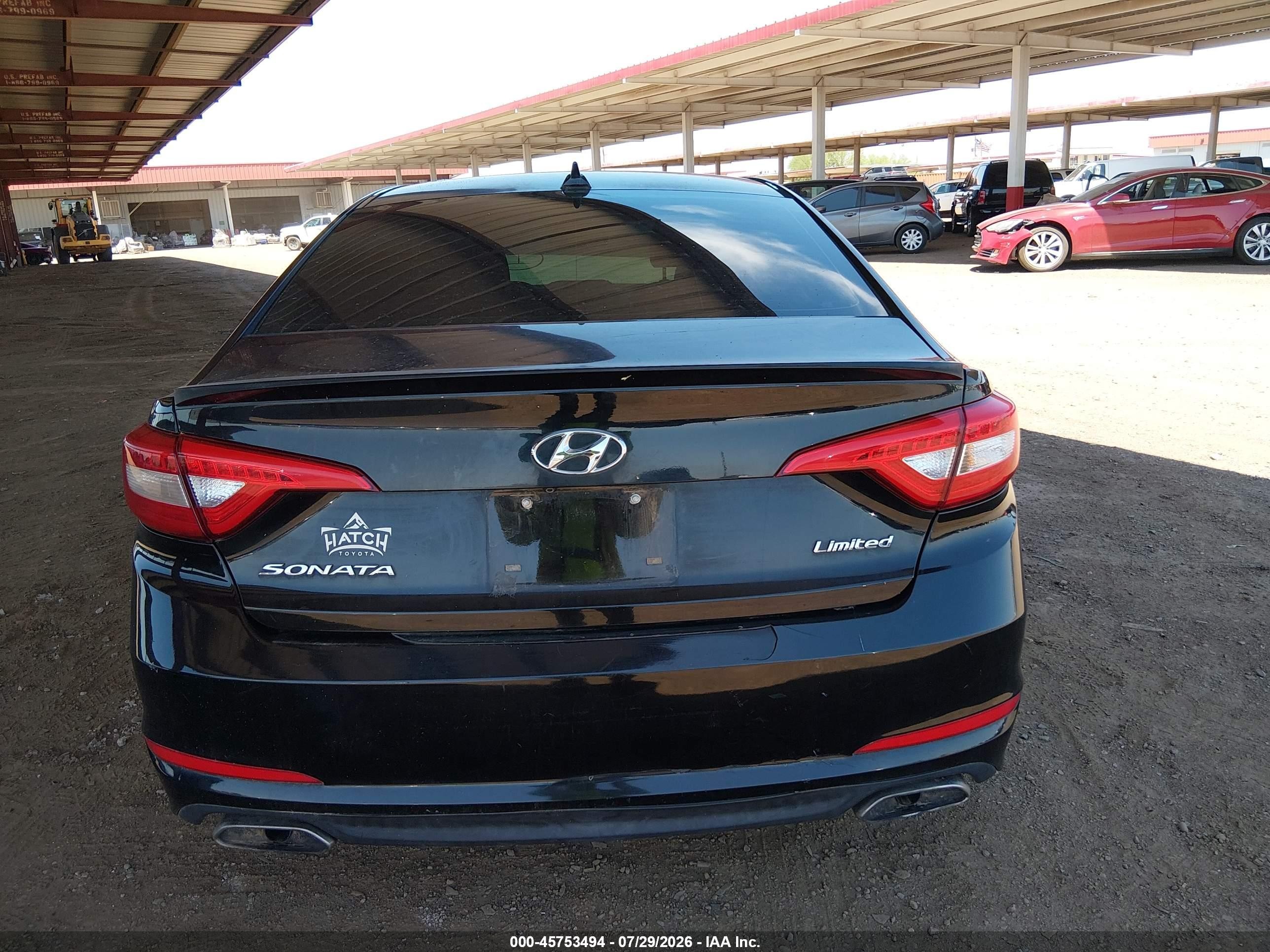 2015 Hyundai Sonata Limited Черный vin: 5NPE34AF5FH086909