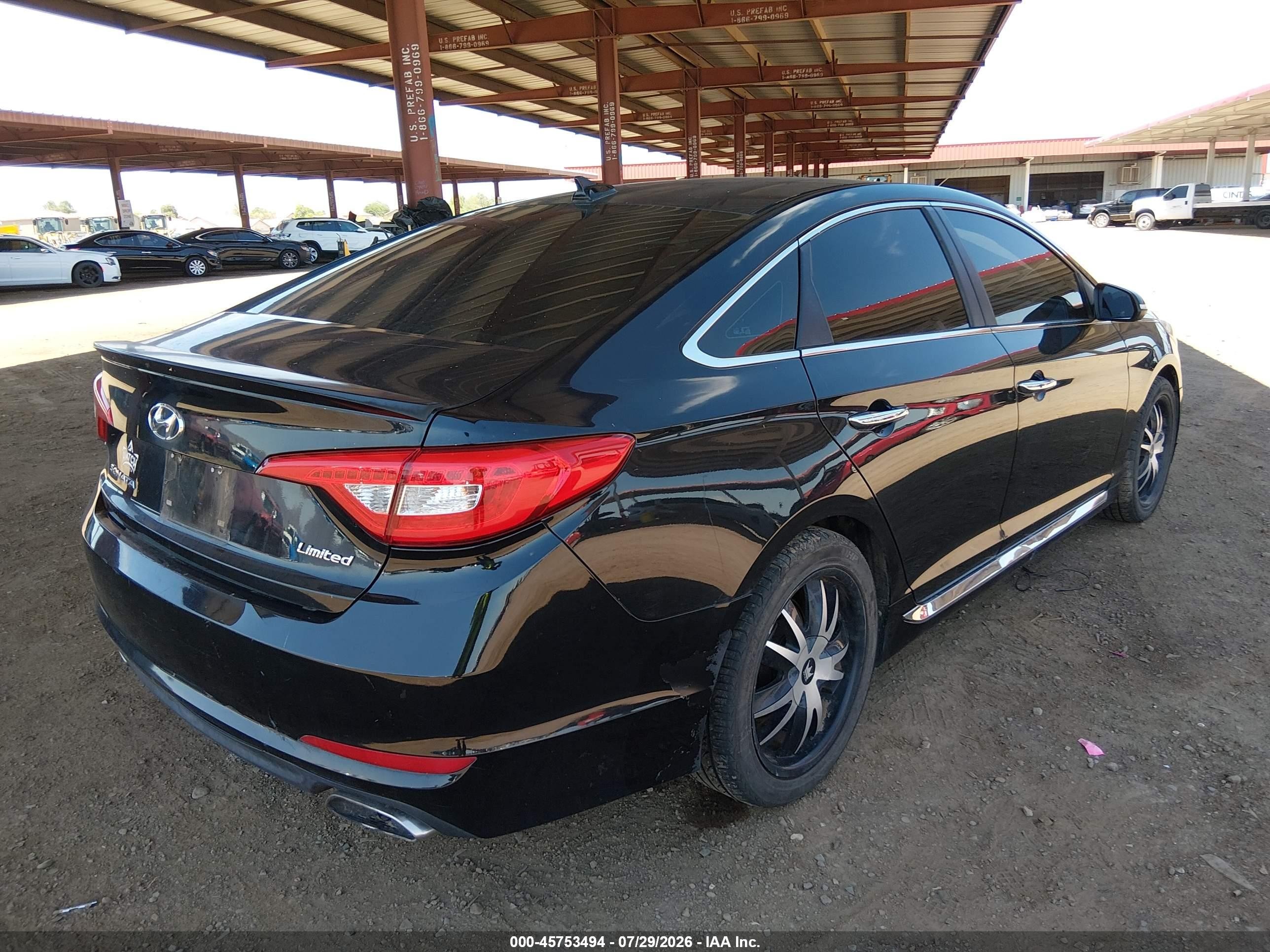 2015 Hyundai Sonata Limited Черный vin: 5NPE34AF5FH086909