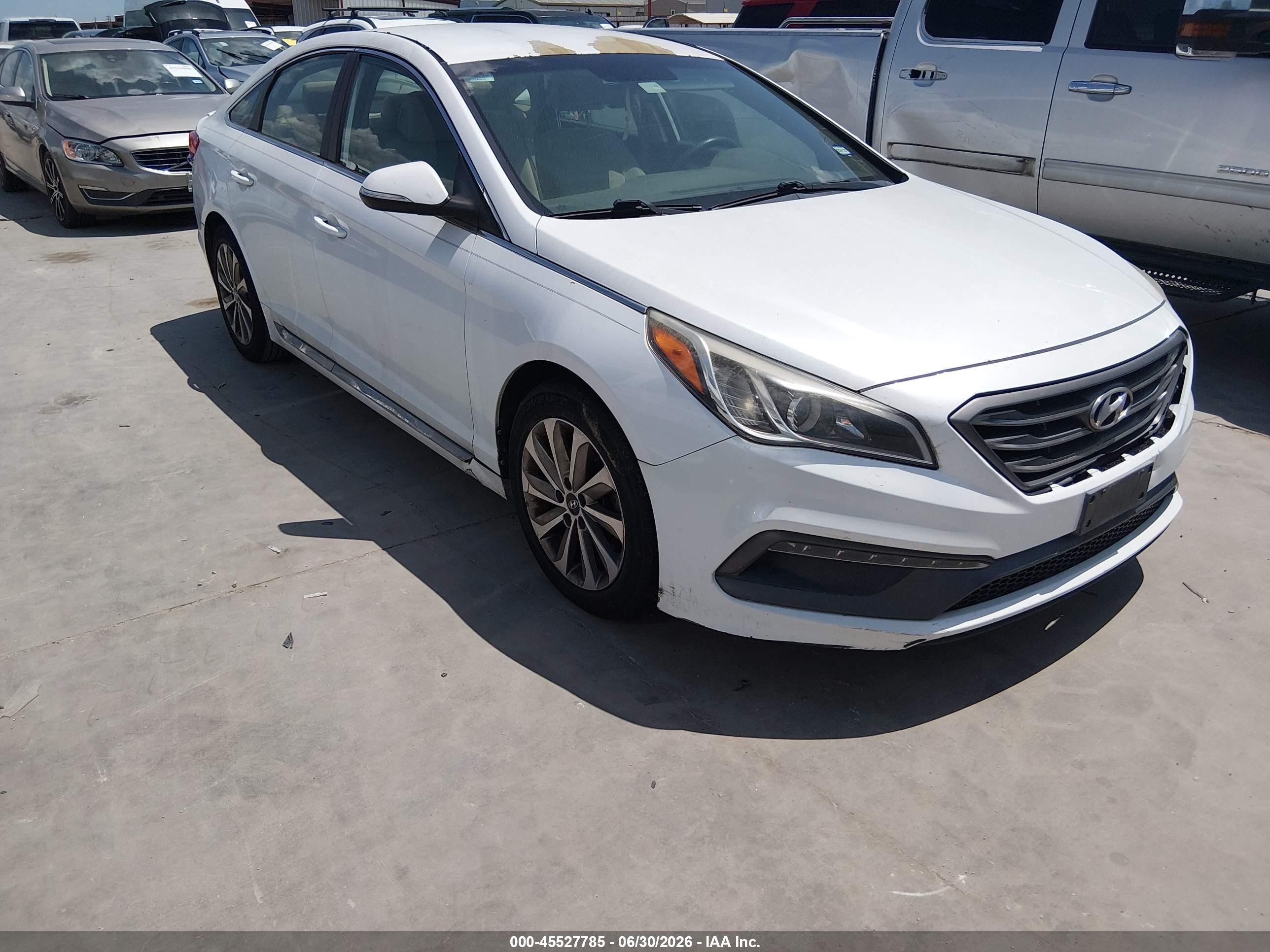2015 Hyundai Sonata Sport White vin: 5NPE34AF5FH092919
