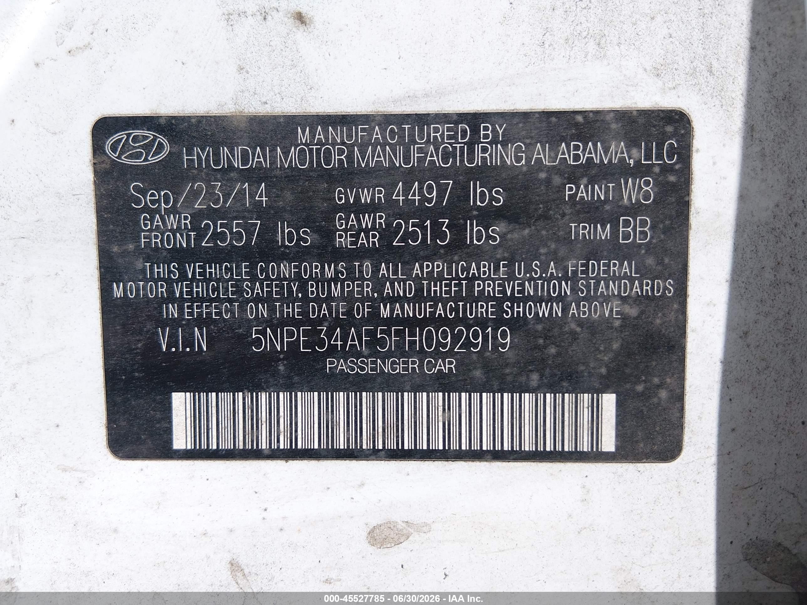 2015 Hyundai Sonata Sport White vin: 5NPE34AF5FH092919