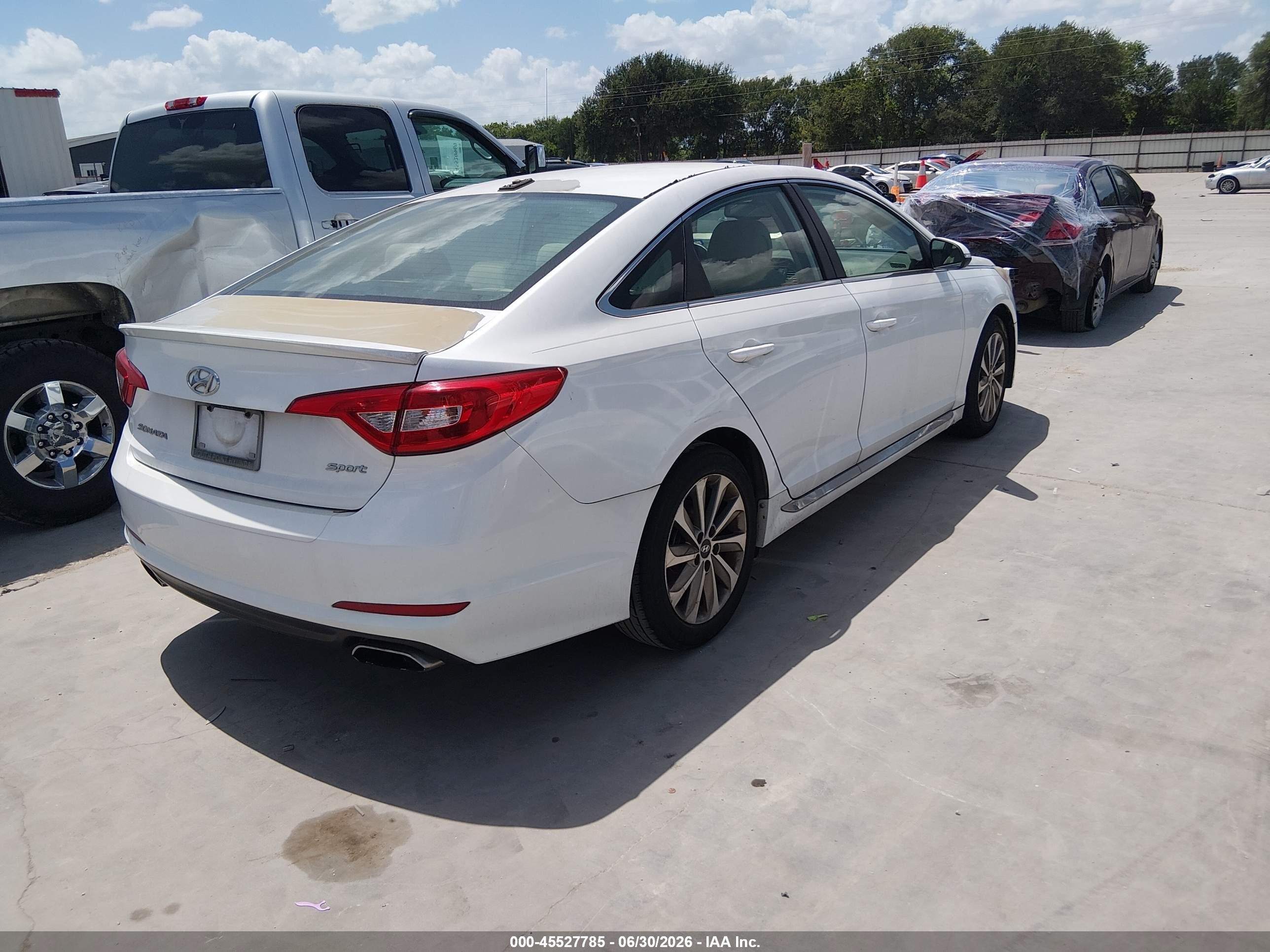 2015 Hyundai Sonata Sport White vin: 5NPE34AF5FH092919