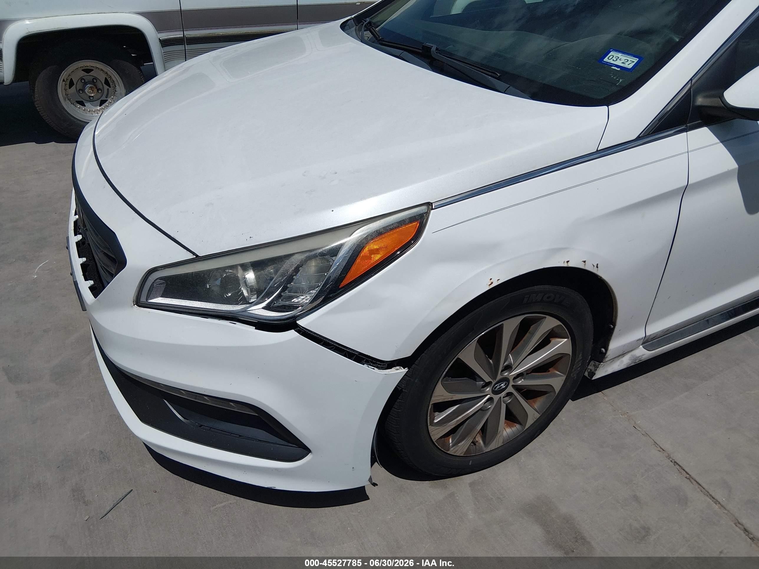 2015 Hyundai Sonata Sport White vin: 5NPE34AF5FH092919
