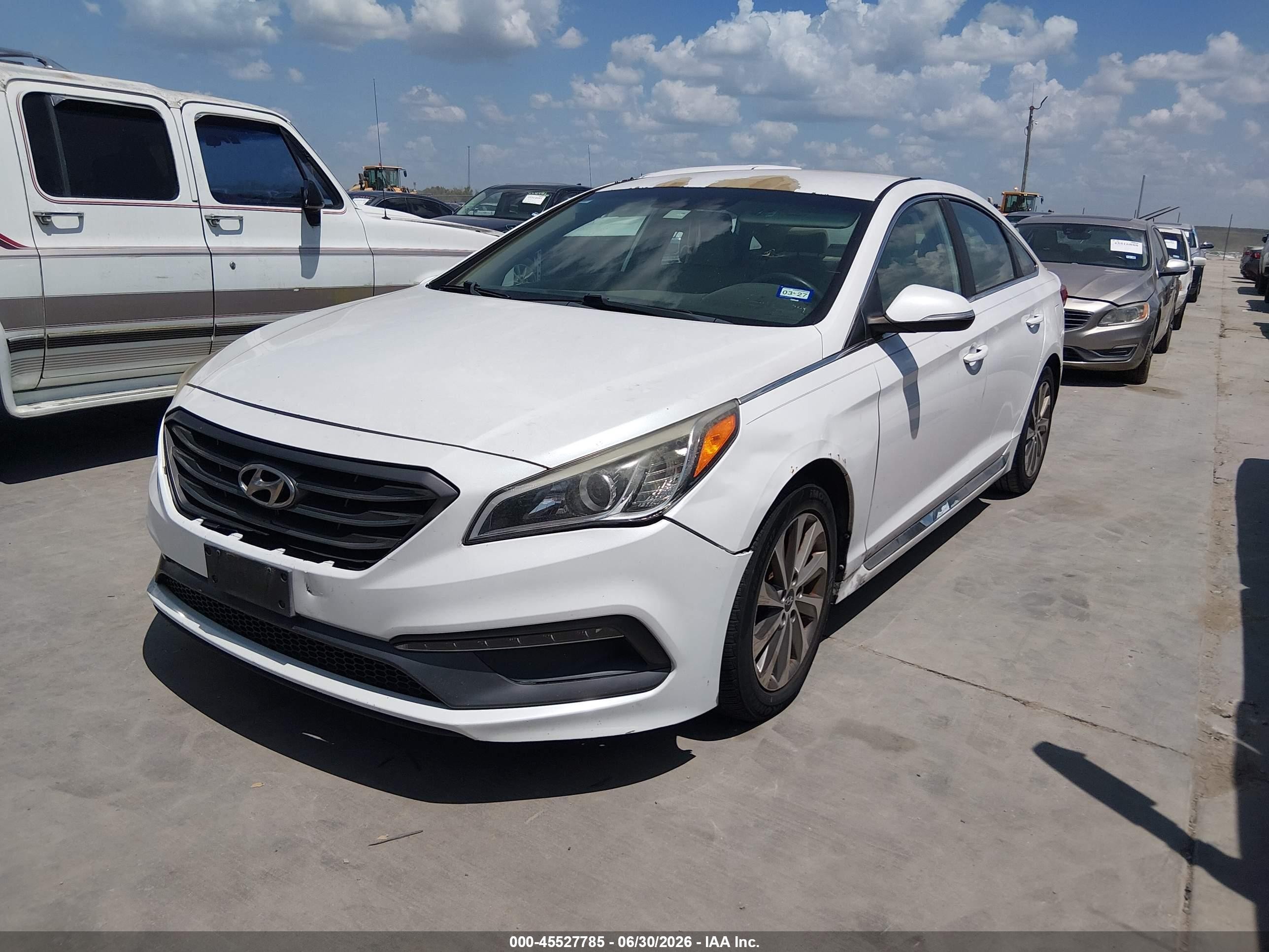 2015 Hyundai Sonata Sport White vin: 5NPE34AF5FH092919