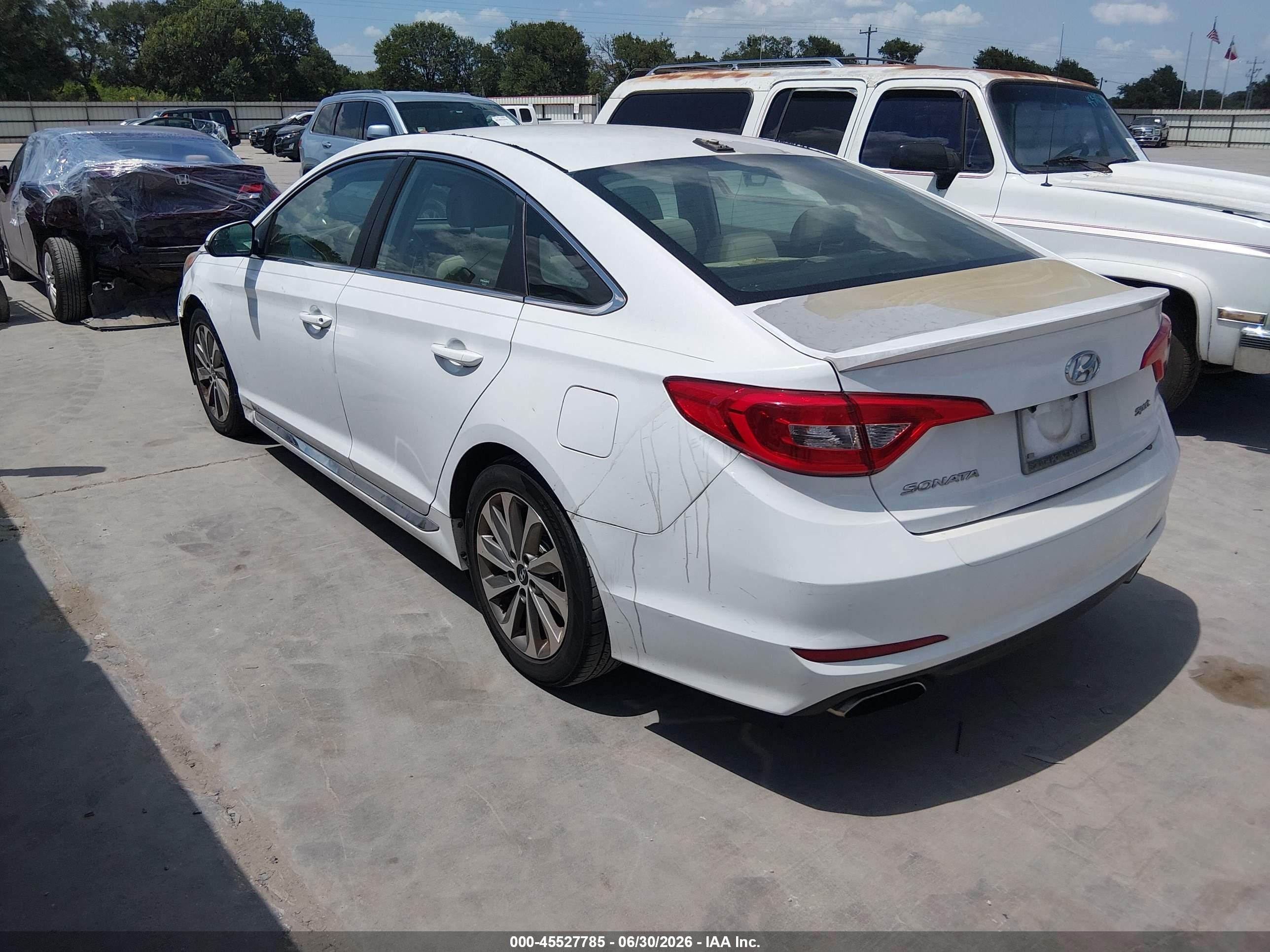2015 Hyundai Sonata Sport White vin: 5NPE34AF5FH092919