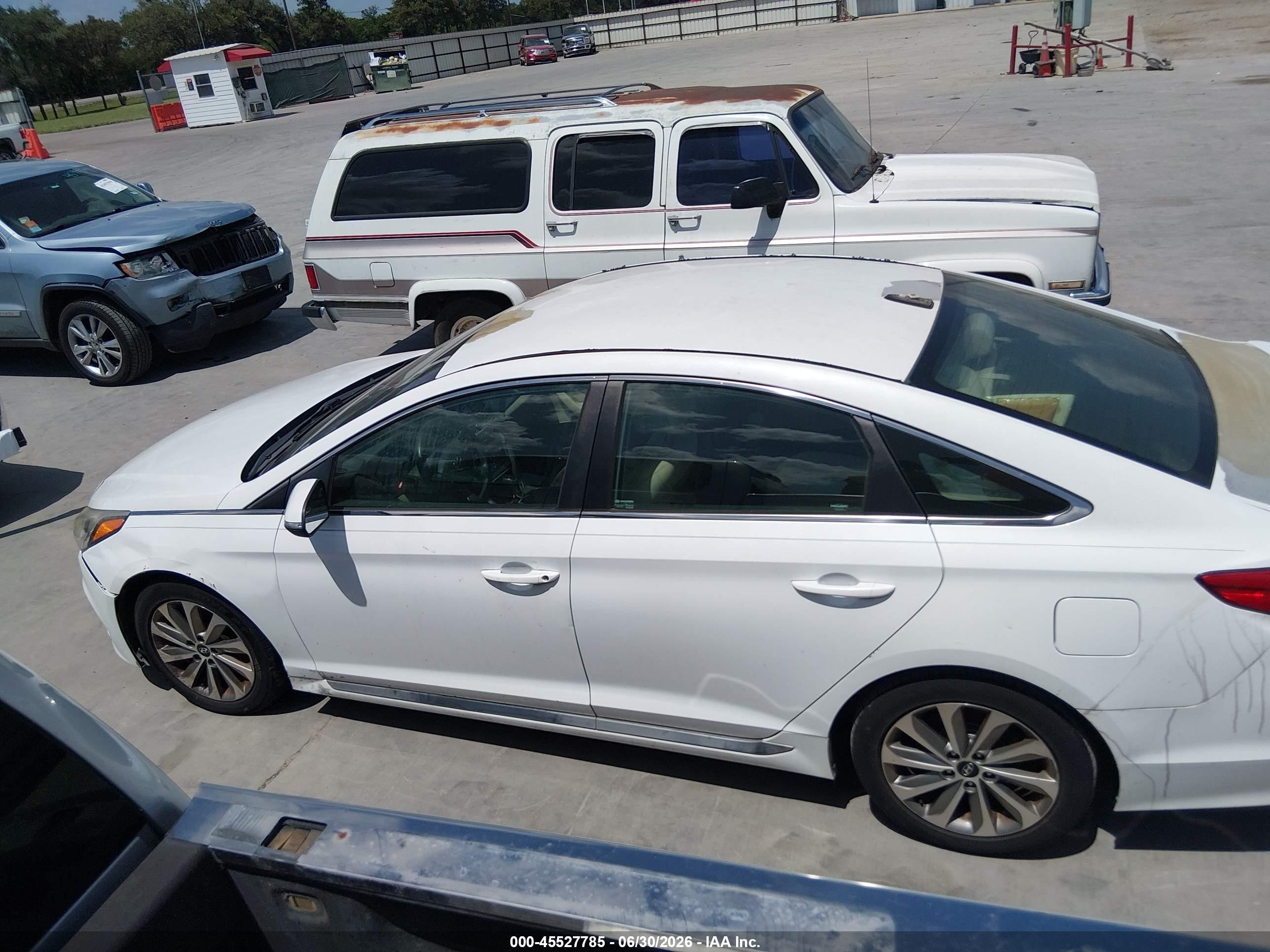 2015 Hyundai Sonata Sport White vin: 5NPE34AF5FH092919