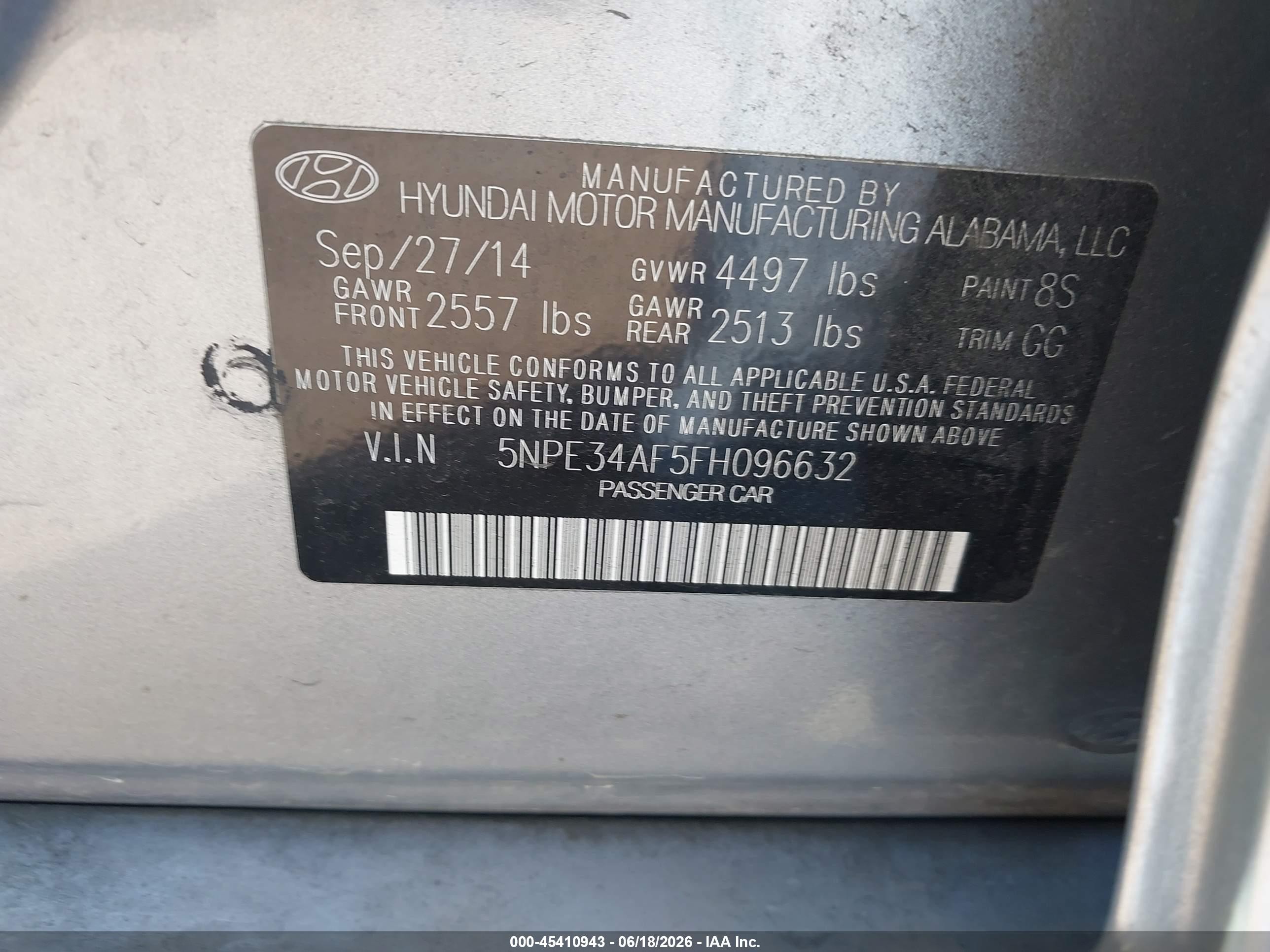 2015 Hyundai Sonata Limited Silver vin: 5NPE34AF5FH096632