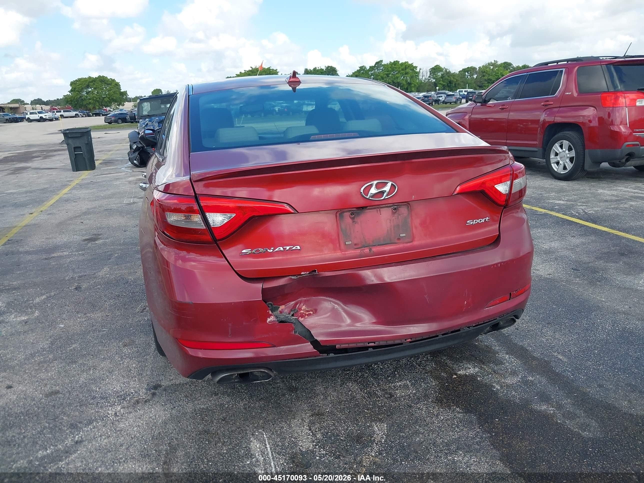 2015 Hyundai Sonata Sport Red vin: 5NPE34AF5FH098090