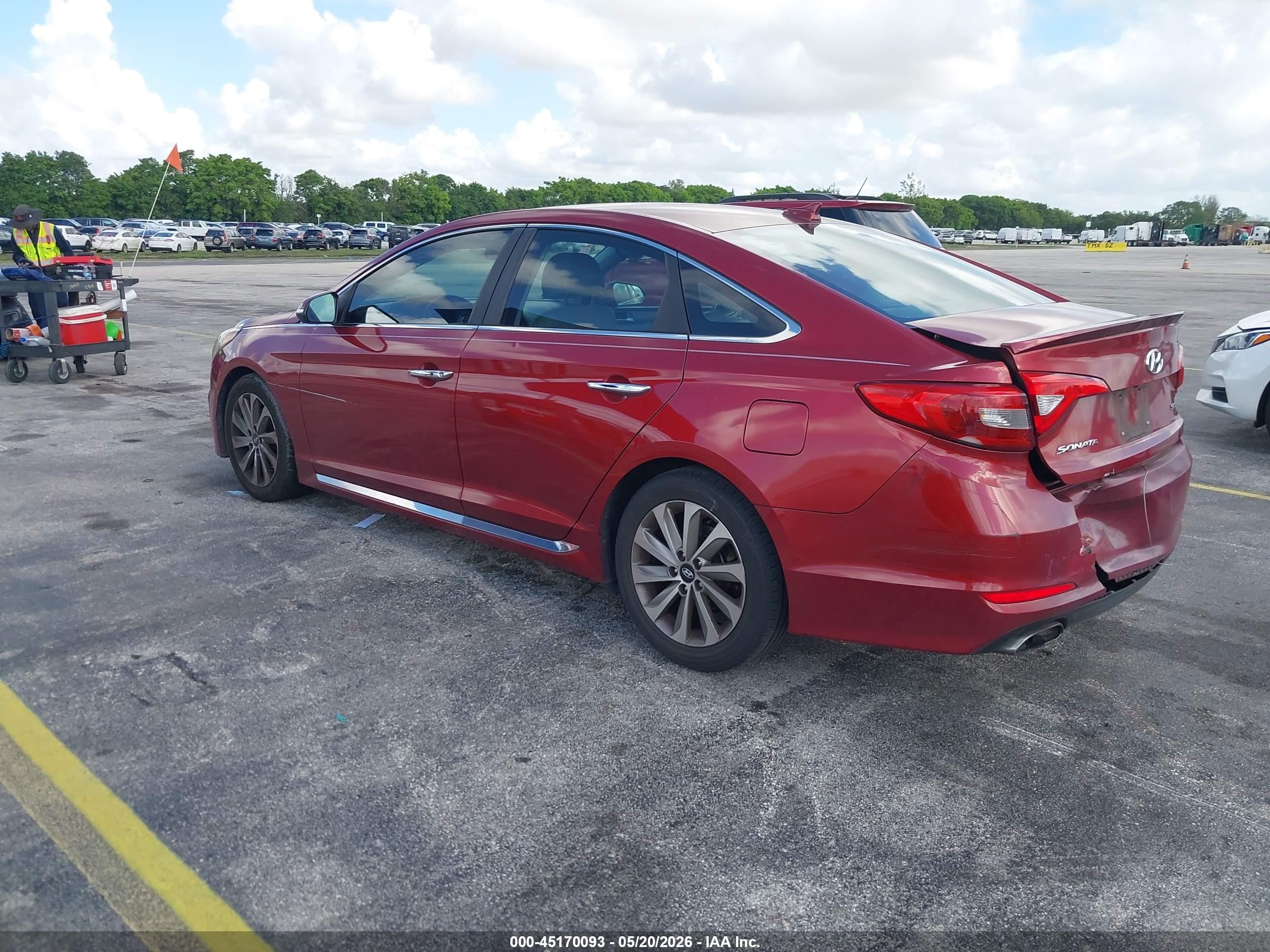 2015 Hyundai Sonata Sport Red vin: 5NPE34AF5FH098090