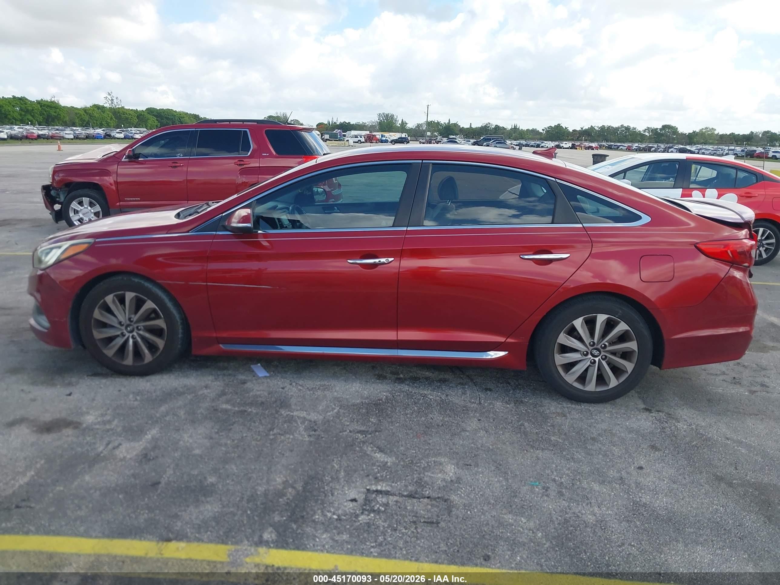 2015 Hyundai Sonata Sport Red vin: 5NPE34AF5FH098090