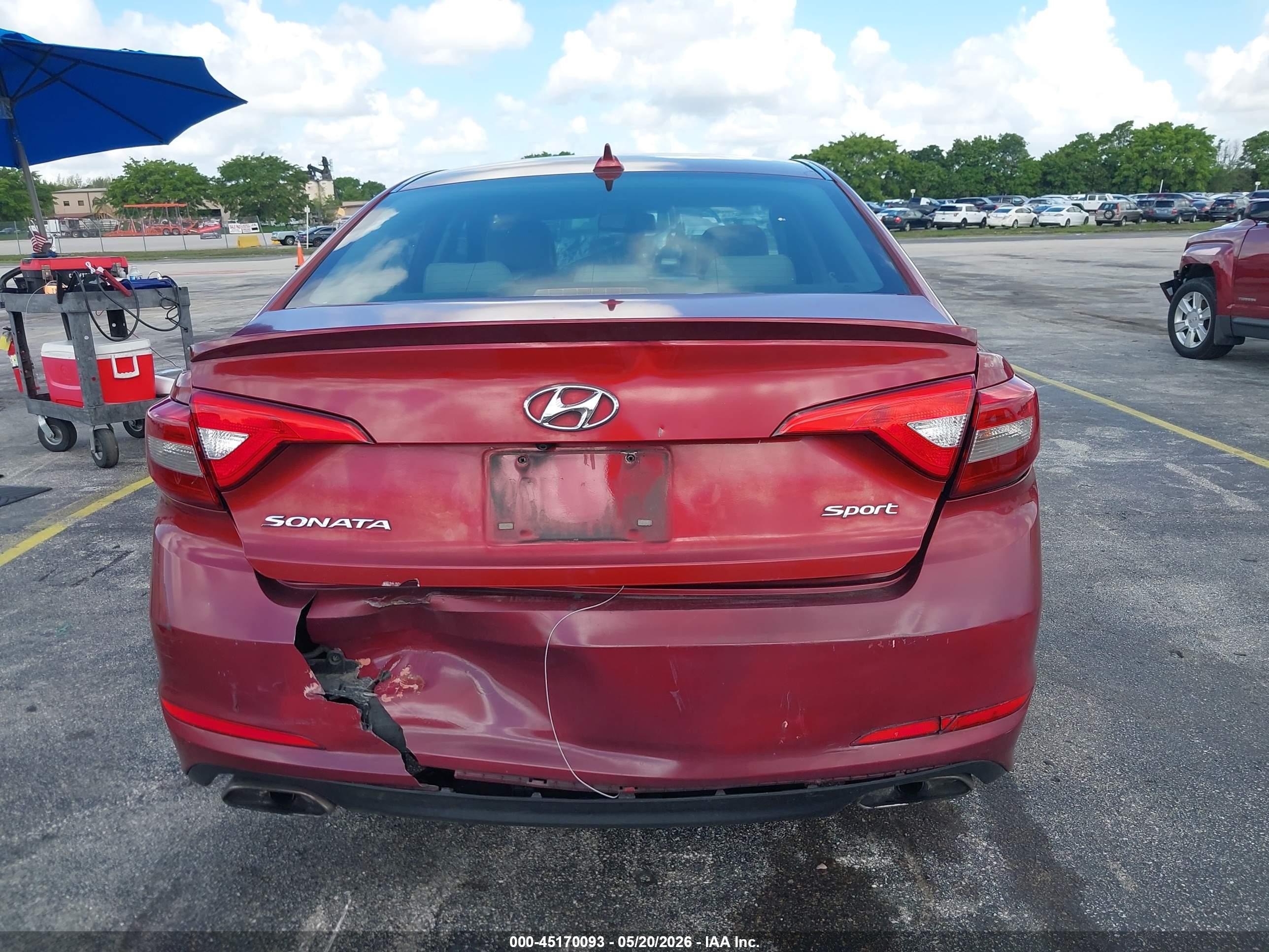 2015 Hyundai Sonata Sport Red vin: 5NPE34AF5FH098090