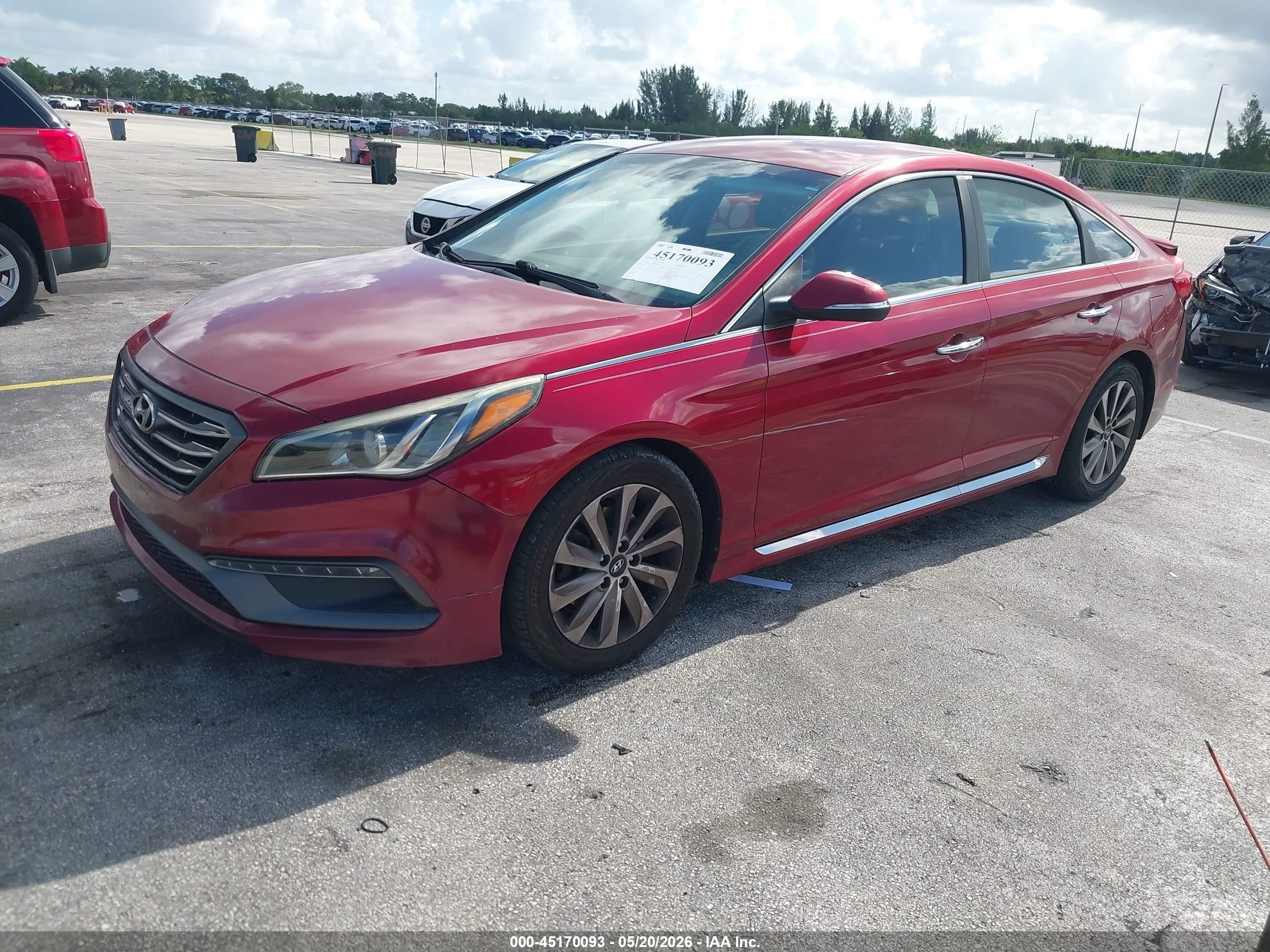 2015 Hyundai Sonata Sport Red vin: 5NPE34AF5FH098090