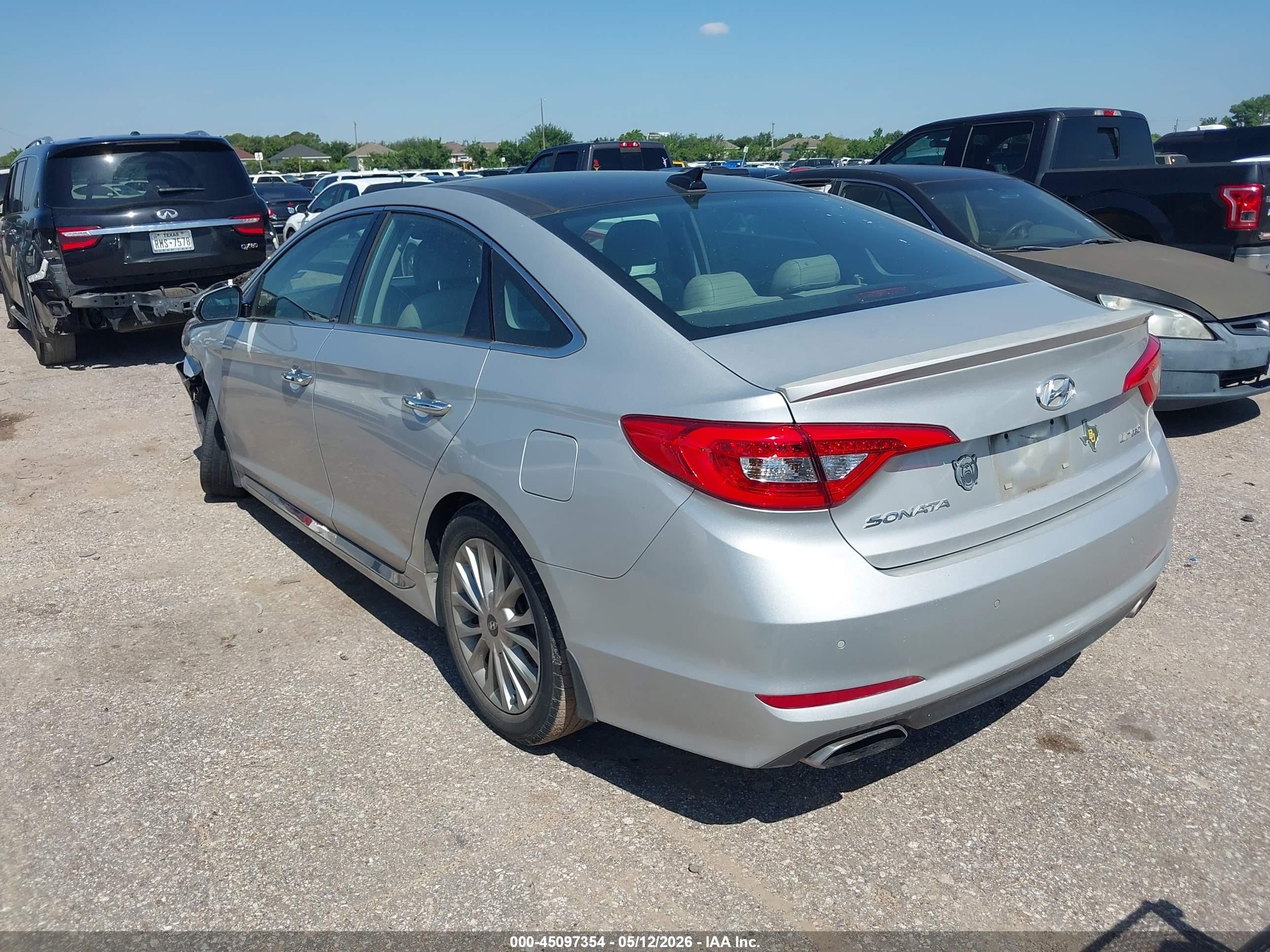 2015 Hyundai Sonata Limited Silver vin: 5NPE34AF5FH105717