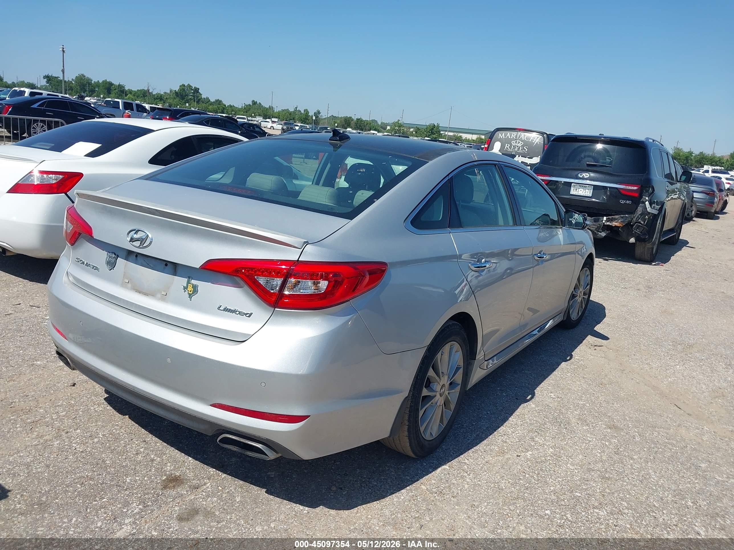 2015 Hyundai Sonata Limited Silver vin: 5NPE34AF5FH105717