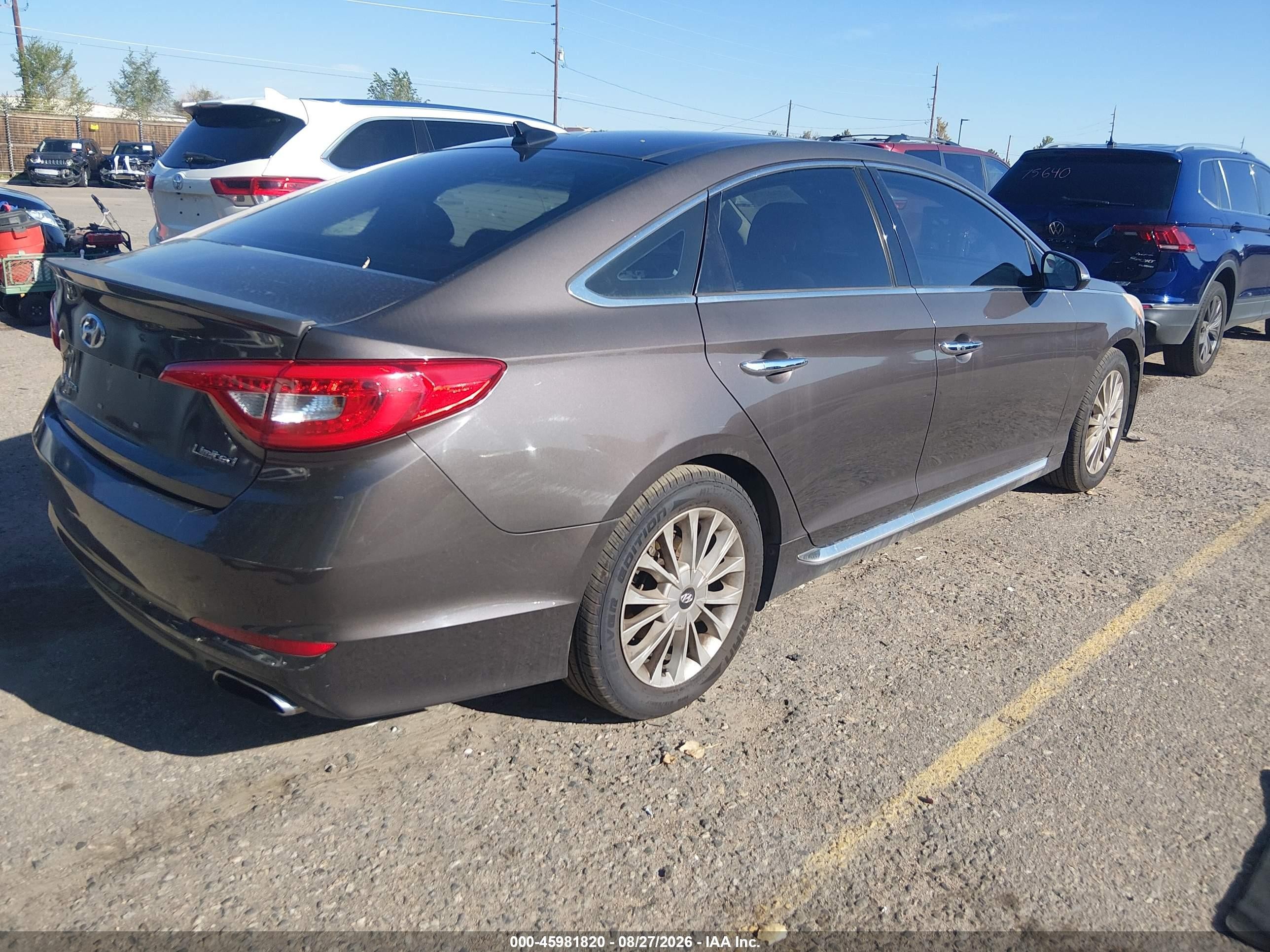 2015 Hyundai Sonata Limited Gray vin: 5NPE34AF5FH106902