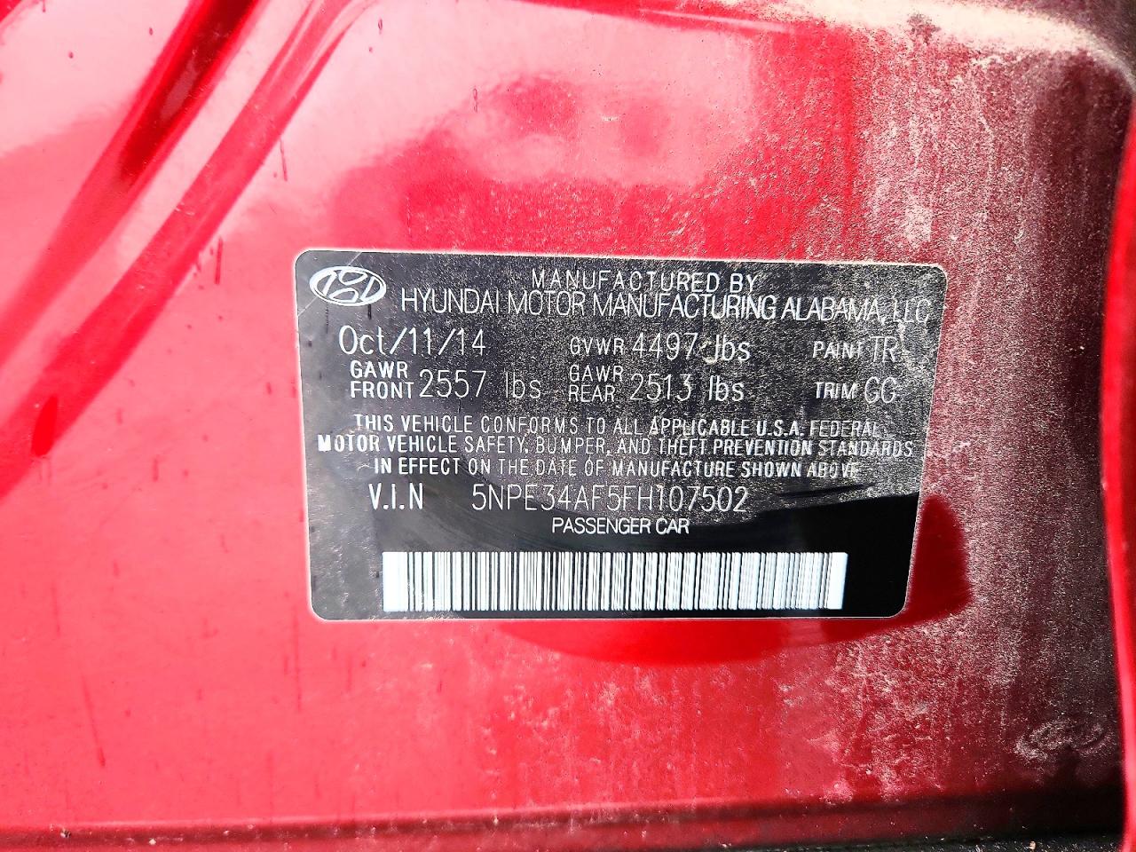 2015 Hyundai Sonata Sport Бордовый vin: 5NPE34AF5FH107502