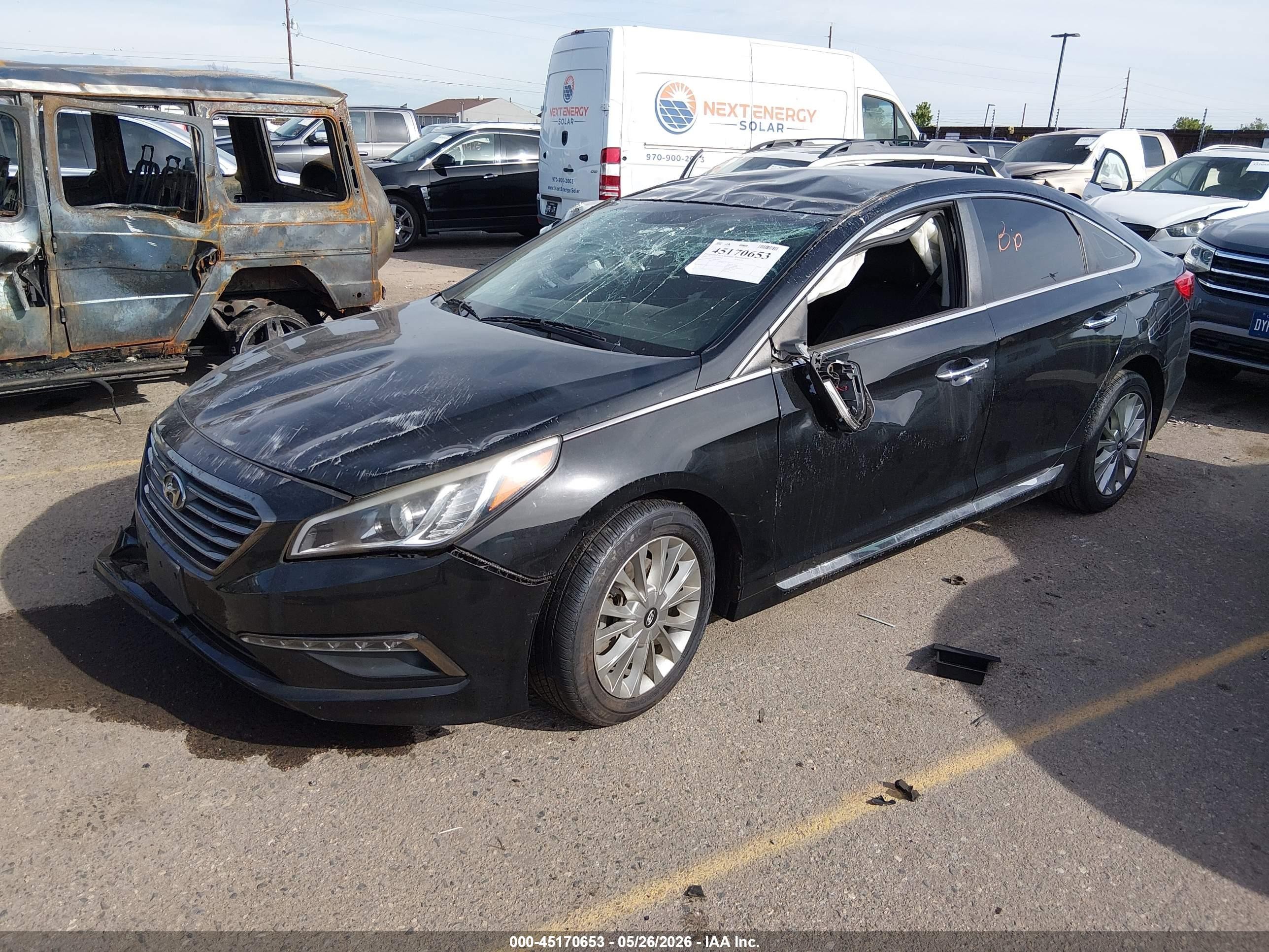 2015 Hyundai Sonata Limited Черный vin: 5NPE34AF5FH116037