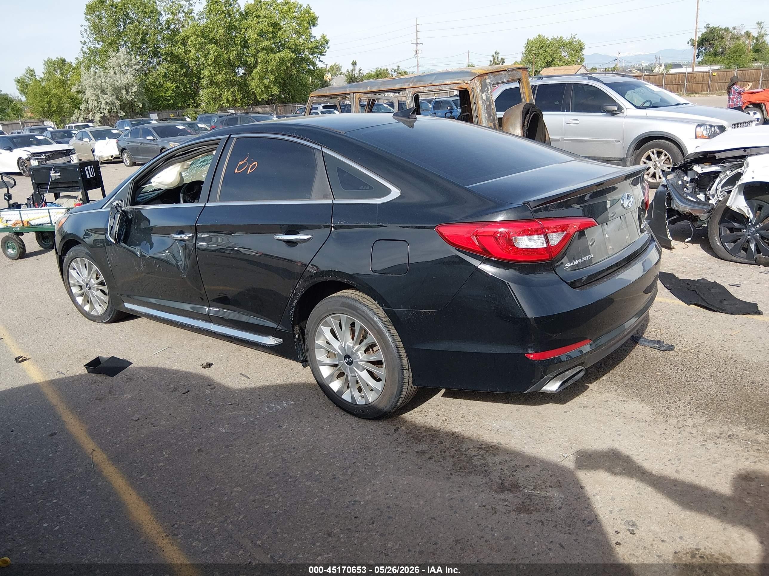 2015 Hyundai Sonata Limited Черный vin: 5NPE34AF5FH116037