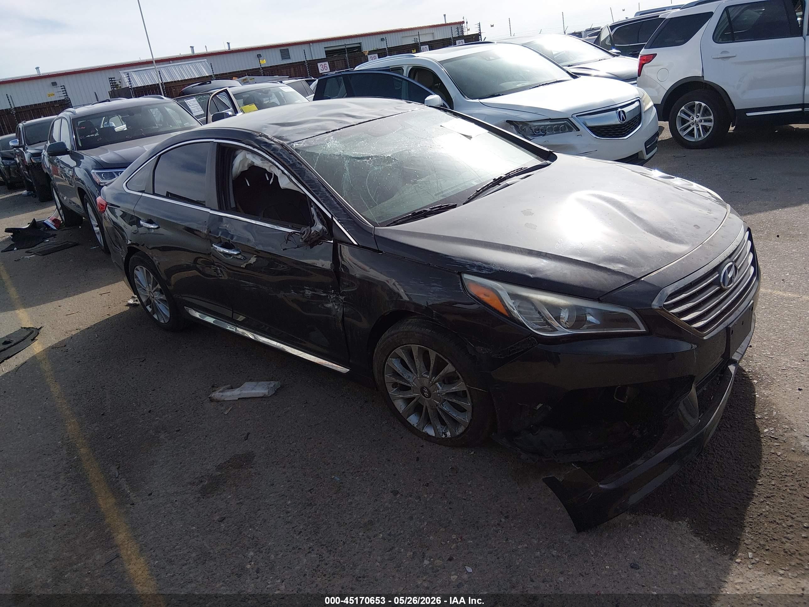 2015 Hyundai Sonata Limited Black vin: 5NPE34AF5FH116037