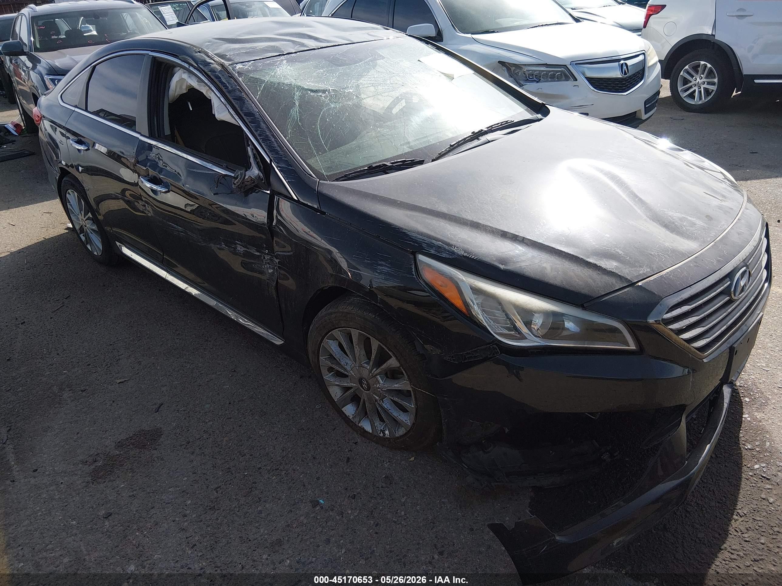 2015 Hyundai Sonata Limited Черный vin: 5NPE34AF5FH116037