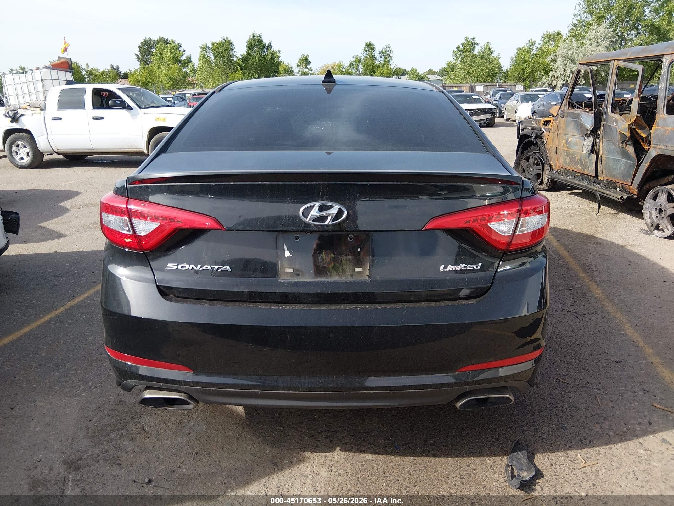 2015 Hyundai Sonata Limited Черный vin: 5NPE34AF5FH116037