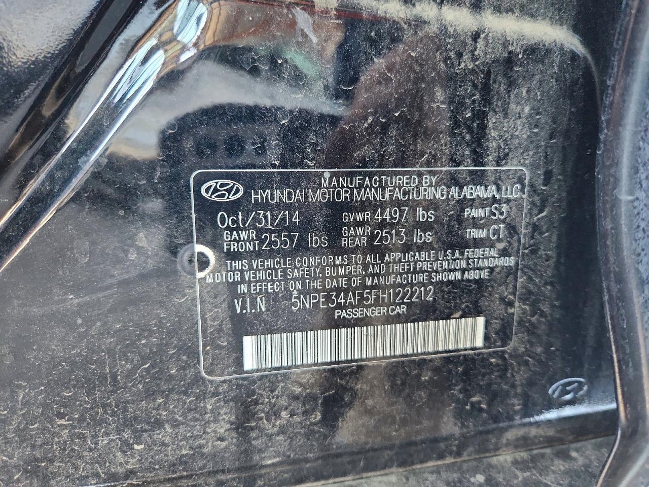 2015 Hyundai Sonata Limited Black vin: 5NPE34AF5FH122212