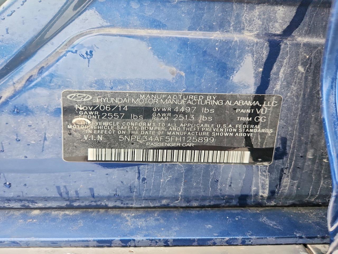 2015 Hyundai Sonata Limited Blue vin: 5NPE34AF5FH125899