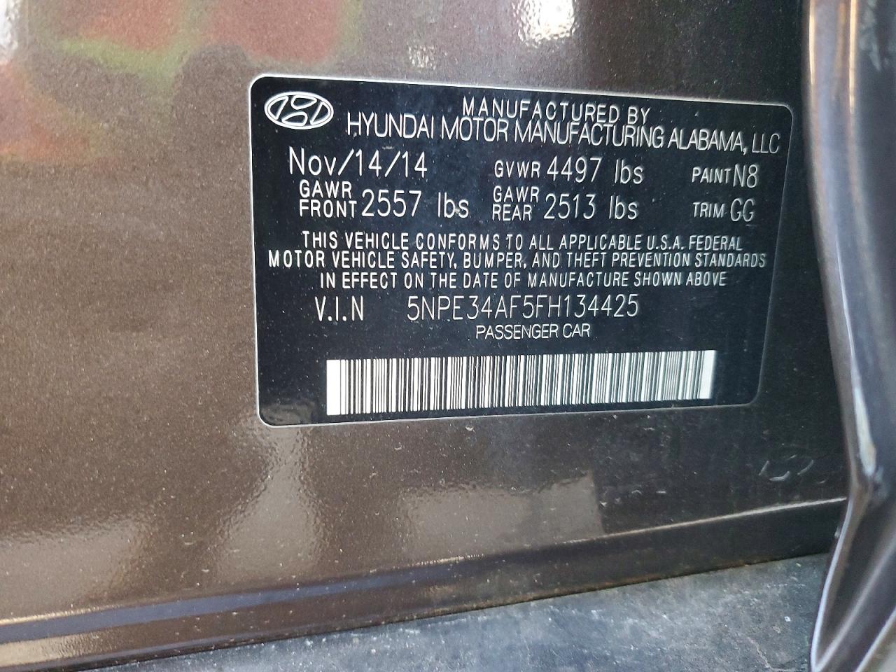 2015 Hyundai Sonata Sport Brown vin: 5NPE34AF5FH134425