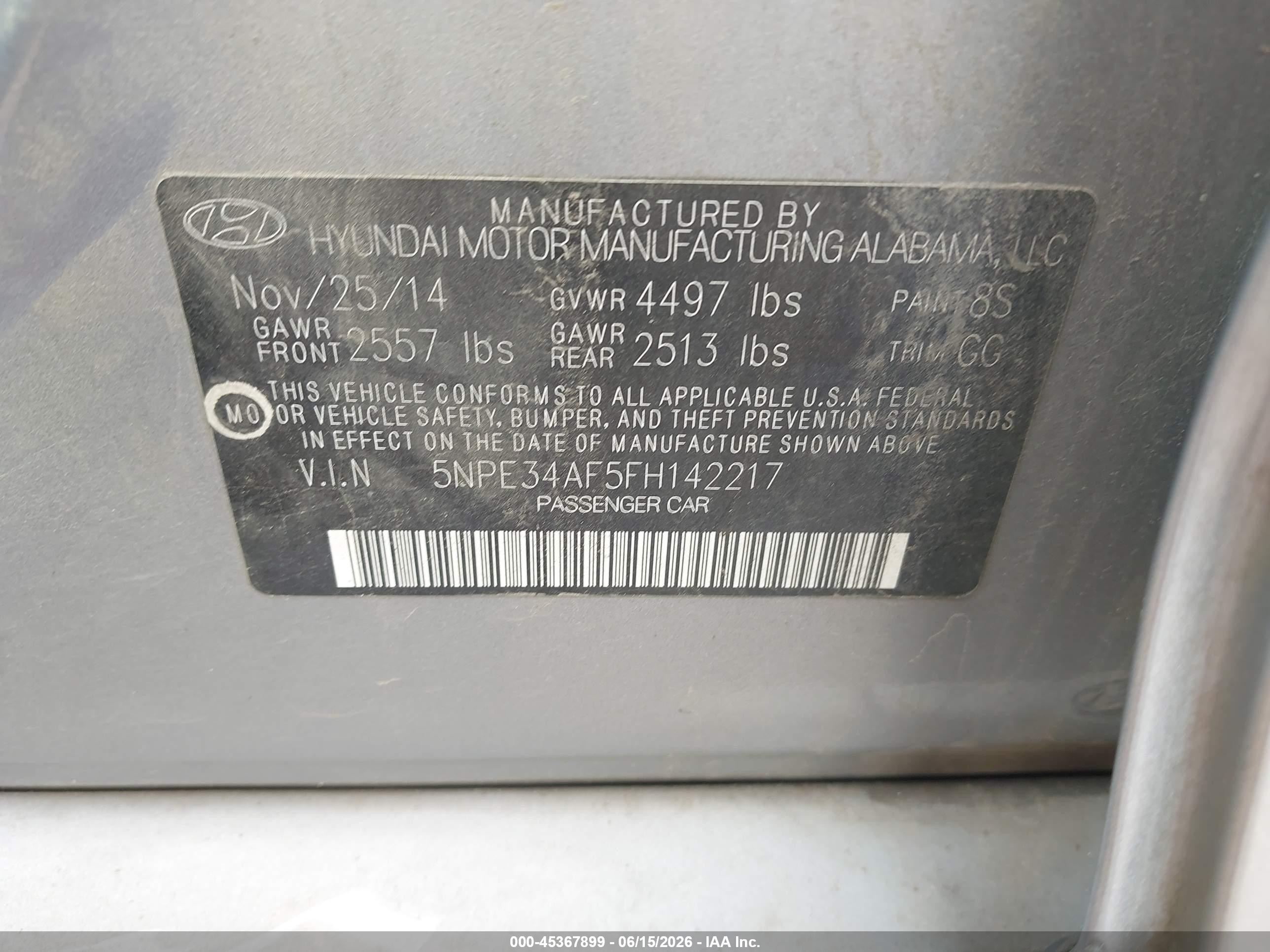 2015 Hyundai Sonata Limited Silver vin: 5NPE34AF5FH142217