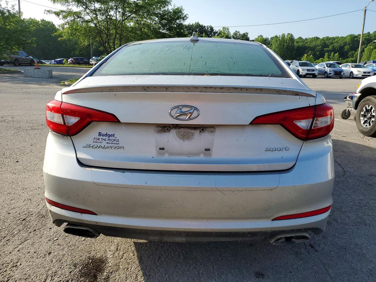 2015 Hyundai Sonata Sport Silver vin: 5NPE34AF5FH145392